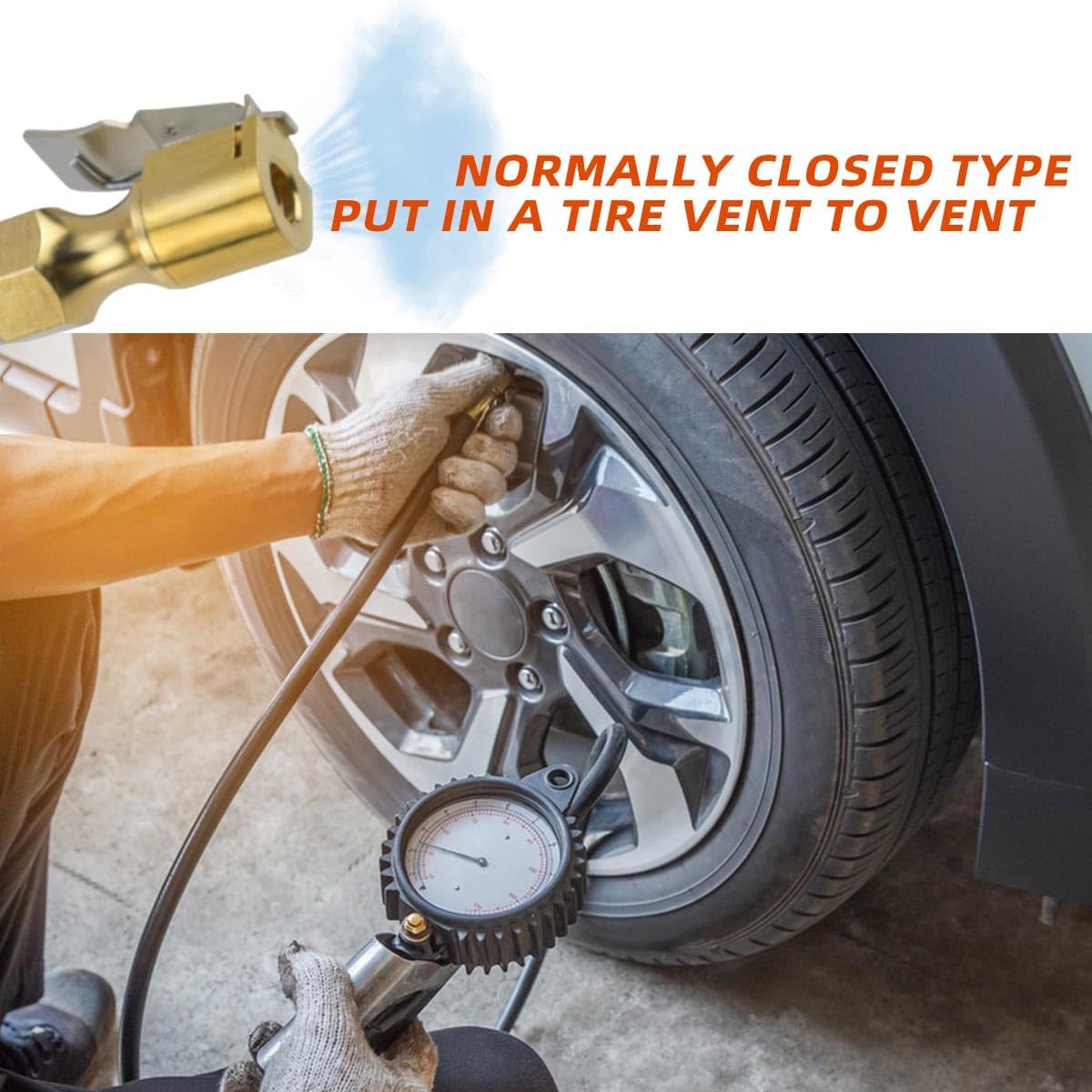Air Chuck with Clip Tire Inflator Compressor Closed Flow Lock Brass Hose Connect Accessories Heavy Duty Gauge Locking InflatorAdapter - Image 6