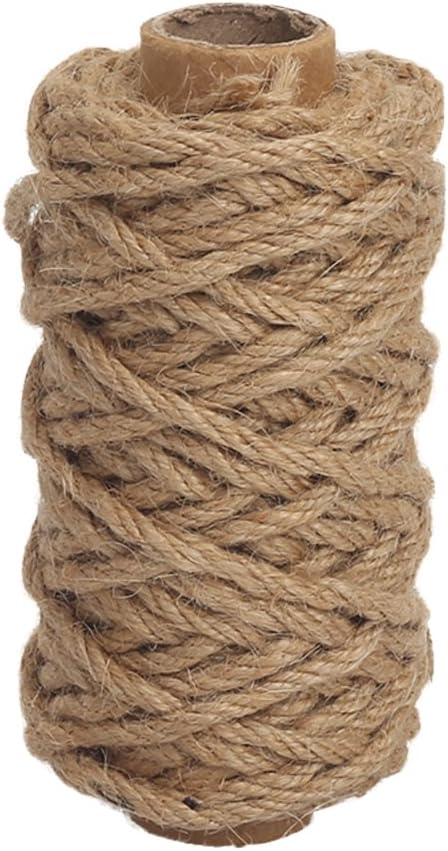 Strong Natural Jute Twine, 4mm Thick 66 Feet Long Jute String Rope Roll for Garden, Arts & Crafts, Home Decor, Packaging - Image 1