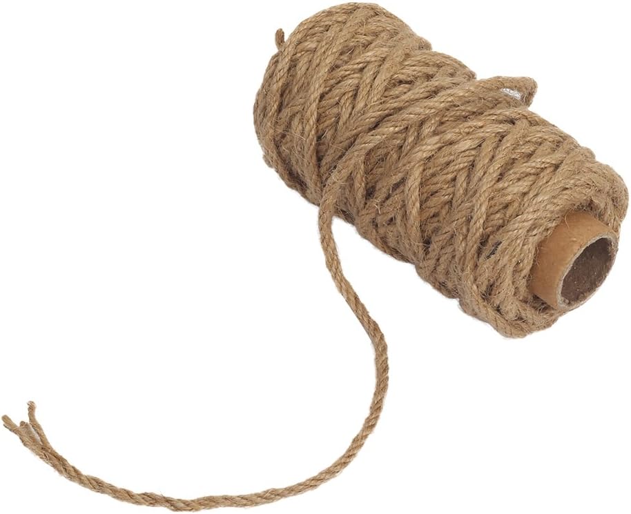 Strong Natural Jute Twine, 4mm Thick 66 Feet Long Jute String Rope Roll for Garden, Arts & Crafts, Home Decor, Packaging - Image 2