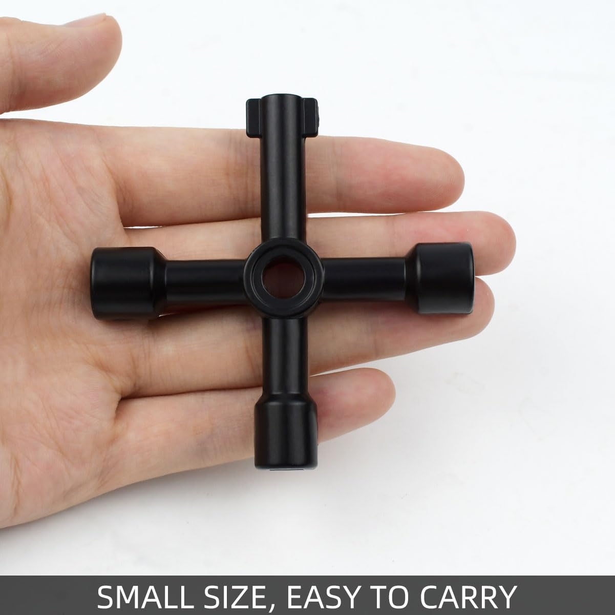 Triangle Multi-functional Sillcock Key 4 Way Square Wrench Water Utility Steel Tool for Electric Gas Meter Box Cupboard Cabinet Opening Spigots Faucet Valve 2 Paack Cross - Image 4