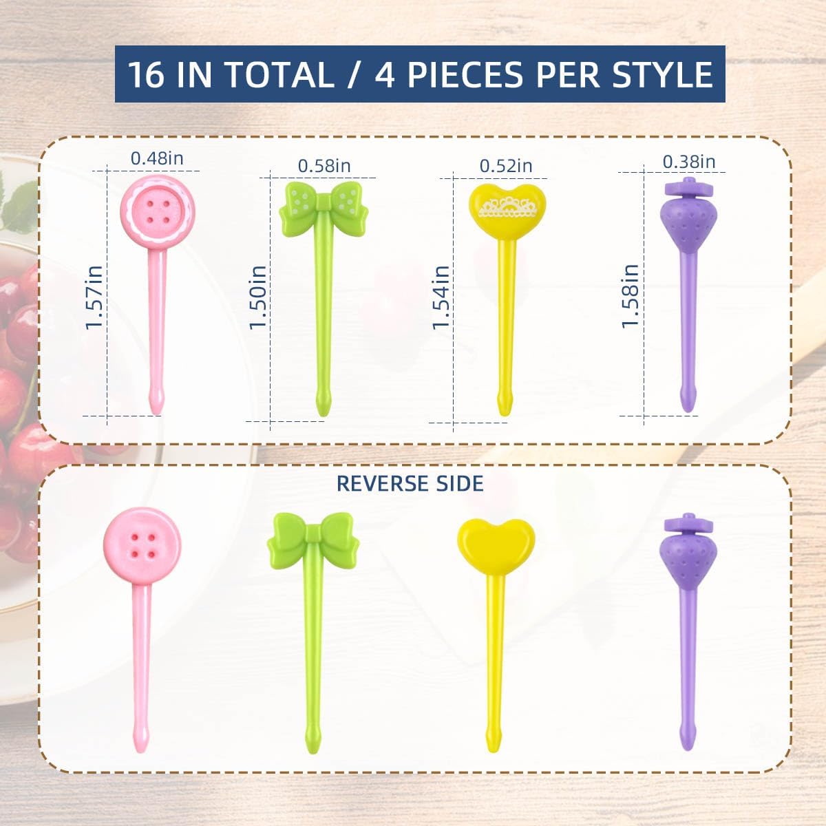 16 Pcs Fruit Picks for Kids Food Bento Lunch Box Cute Animal Toothpicks Accessories Toddler Mini Dinosaur Cartoon Forks Reusable - Image 2