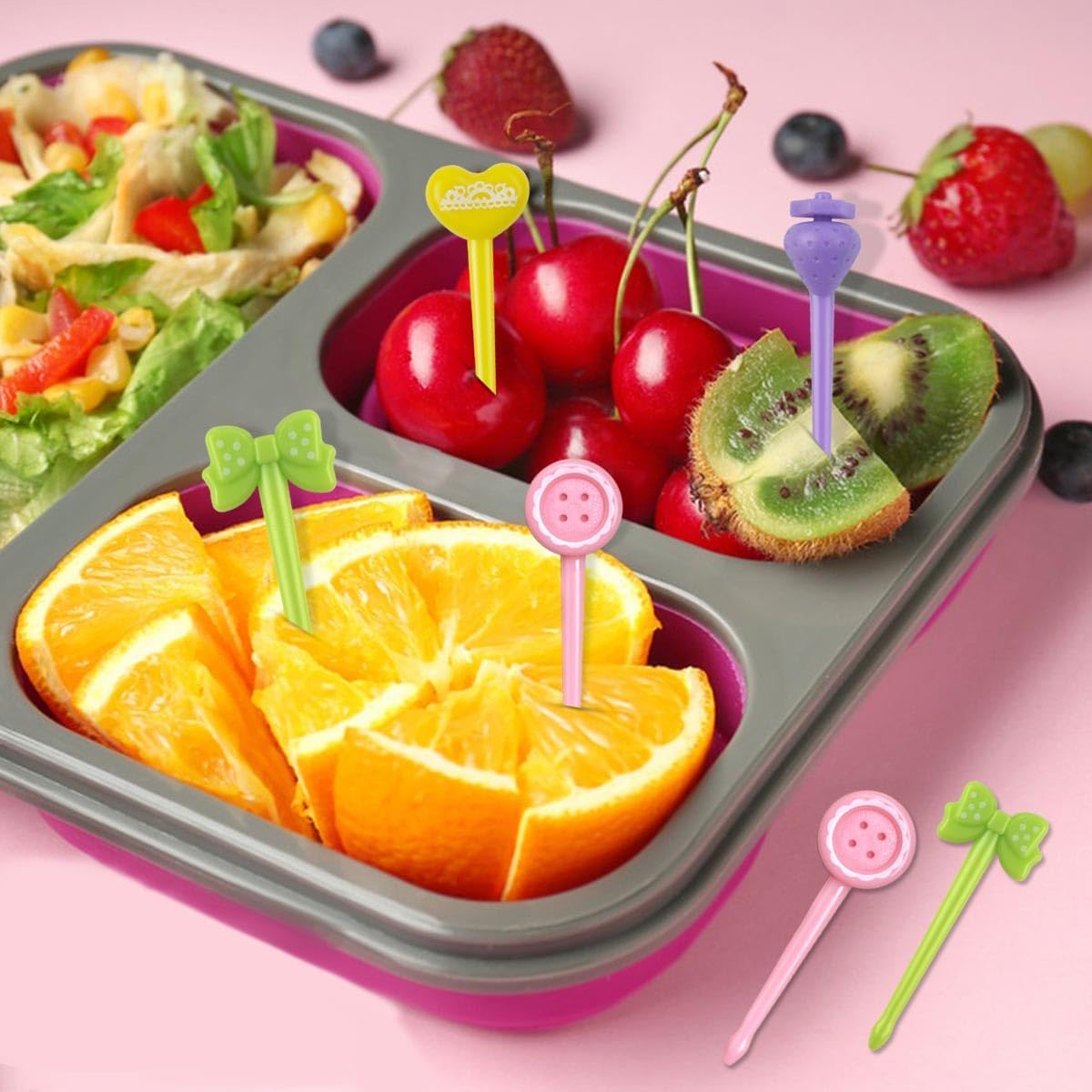 16 Pcs Fruit Picks for Kids Food Bento Lunch Box Cute Animal Toothpicks Accessories Toddler Mini Dinosaur Cartoon Forks Reusable - Image 5