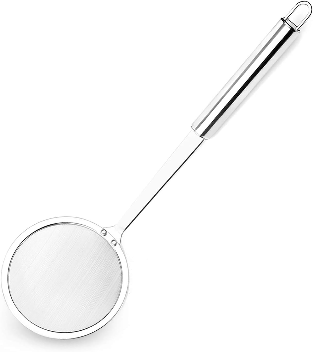 Stainless Steel Fat Skimmer Spoon - Fine Mesh Food Strainer for Grease, Gravy and Foam, Japanese Hot Pot Skimmer with Long Handle - Image 1