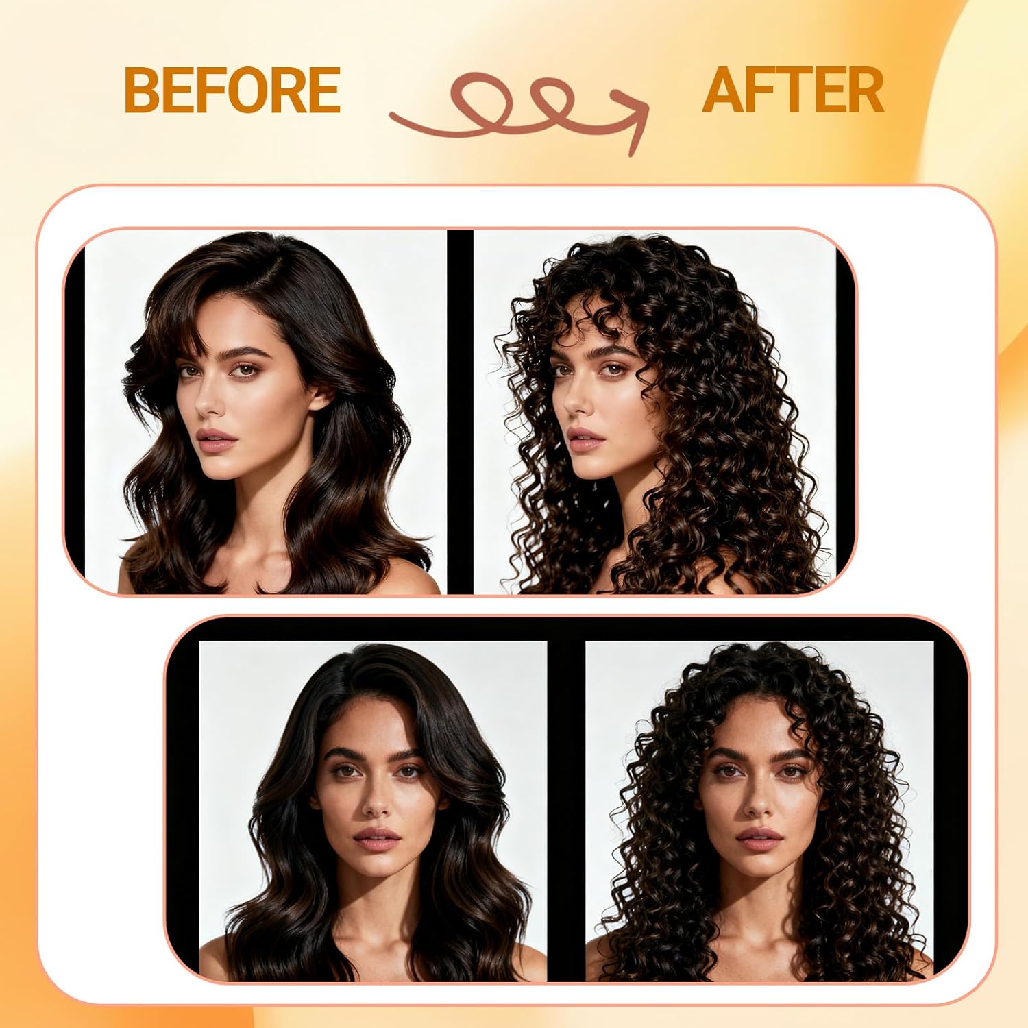 2-Pack Hair Stretcher Lengthening Net for Curly - Prevent Shrinkage Lock Hair Stretcher Looser - Wave Ringlets Hair Styling Tools Black 13in - Image 4