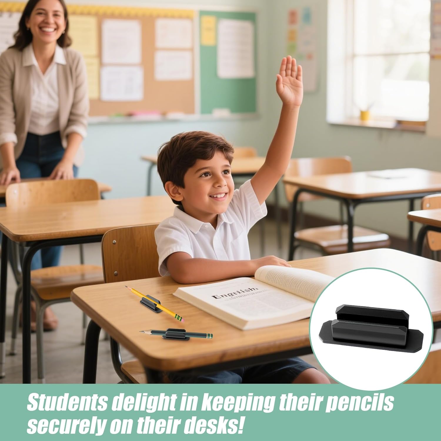 10-Pack Adhesive Pencil Holder for Desk - Multicolor Silicone Pen Holder - Flexible Pencil Holders for Desk, Walls Clipboards, Classroom Office Accessories Teacher Supplies - Image 3