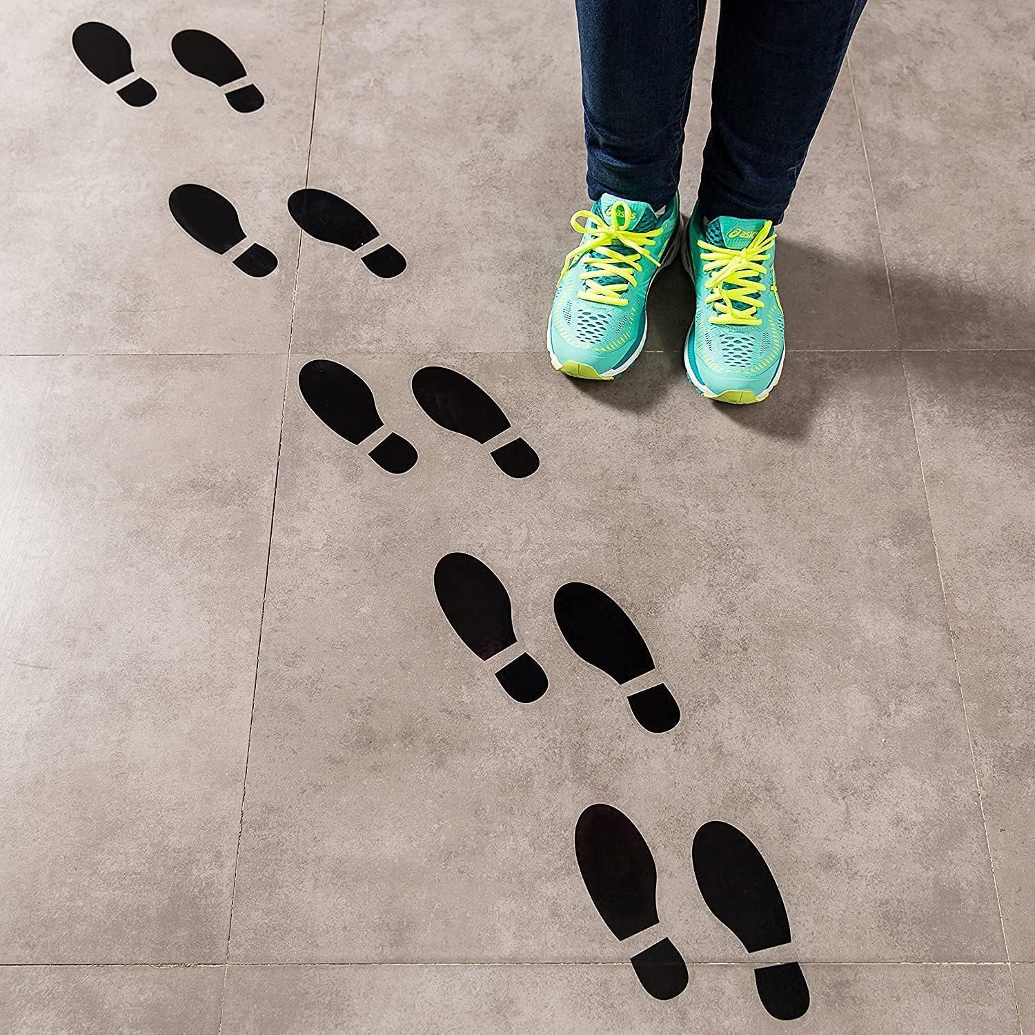 24Pcs Spy Agent of Truth Footprint Floor Decals Stickers Classroom Line Up Floor Decals Black Footprint Stickers - Image 1