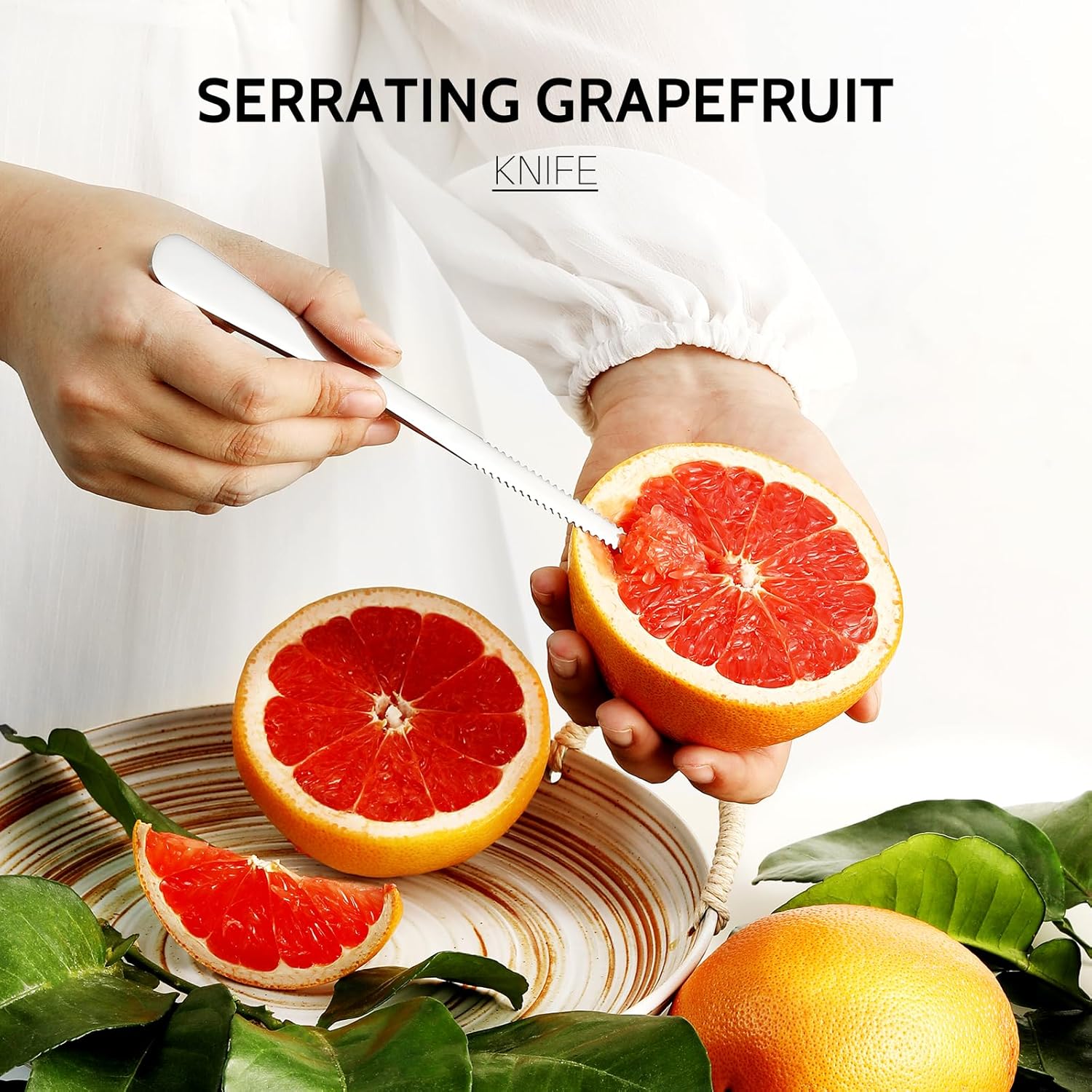 4-piece Grapefruit Spoons and Grapefruit Knife, 18/8 Stainless Steel - Image 4