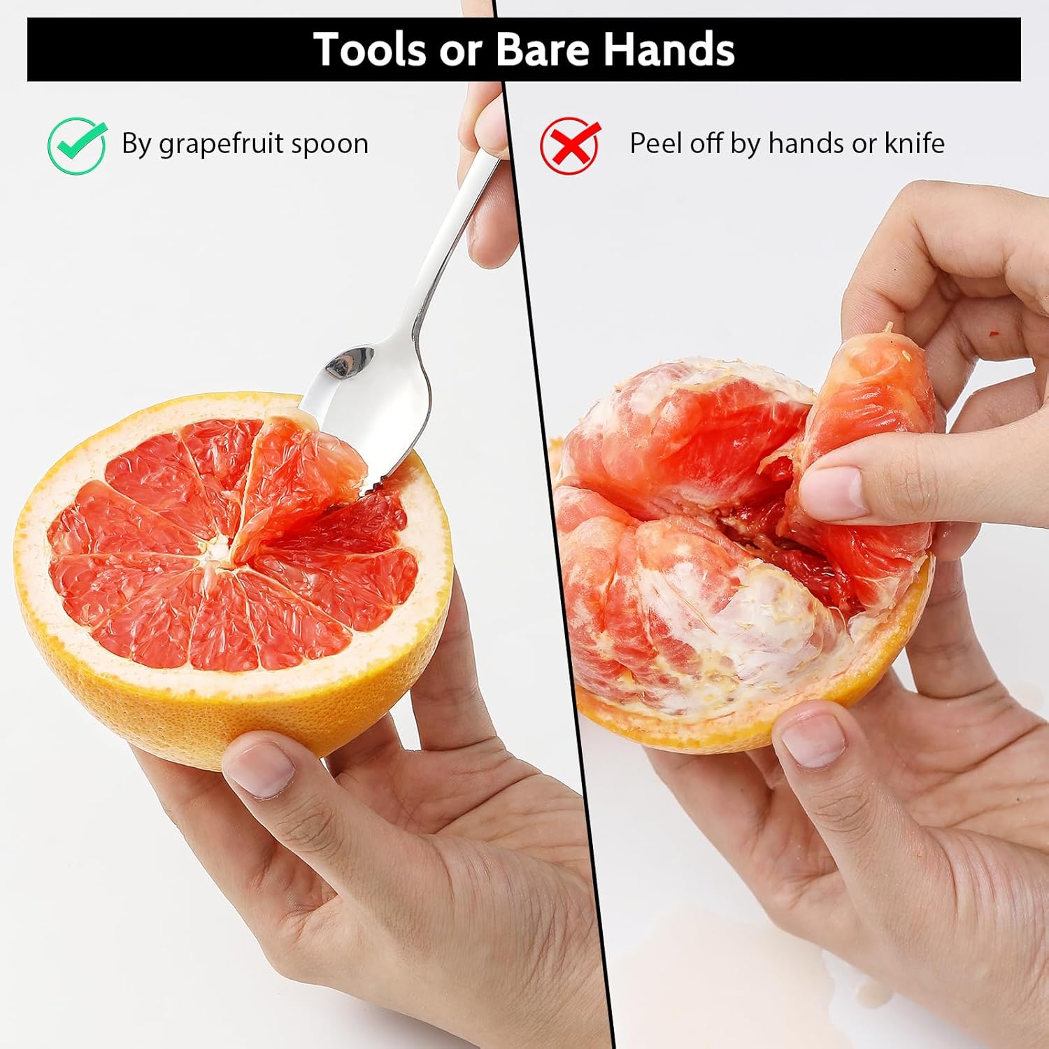4-piece Grapefruit Spoons and Grapefruit Knife, 18/8 Stainless Steel - Image 5