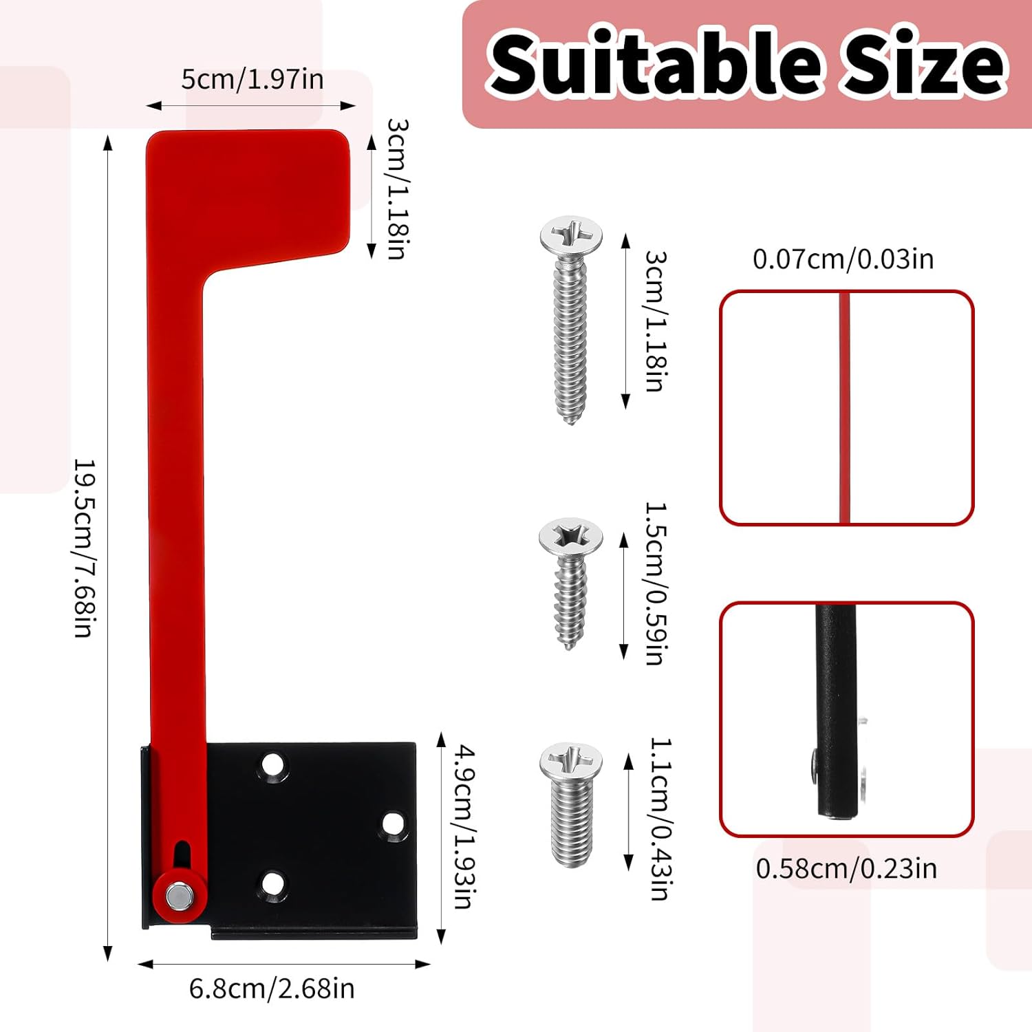 Flag for Mailbox,Red Mailbox Flag Replacement Kit Stainless Steel Mail Box Flags for Outside Metal Wood Wall Two Installation Options - Image 1