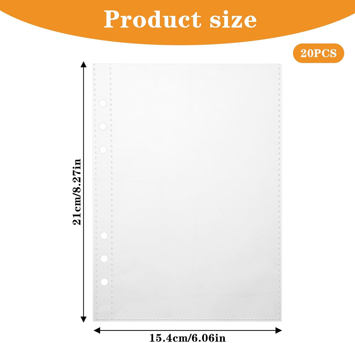 20 Sheets Clear Binder Sleeves - A5 6 Ring Binder Pocket Sheets Protectors, Double Sided Pet Clear Page Protectors for Cards Photocards Postcards Pictures Stickers Cash Organizer - Image 1