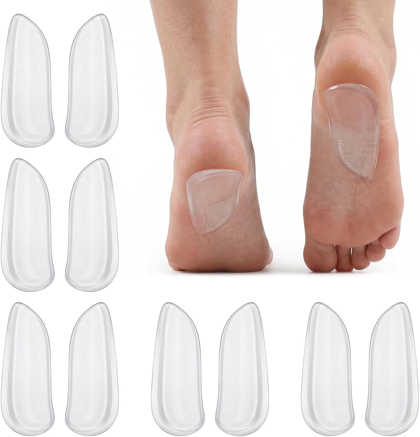 5 Pairs Medial & Lateral Heel Wedge Silicone Insoles, Corrective Adhesive Shoe Inserts for Foot Alignment Knock Knee Pain Bow Legs Osteoarthritis for Men Women - Image 7