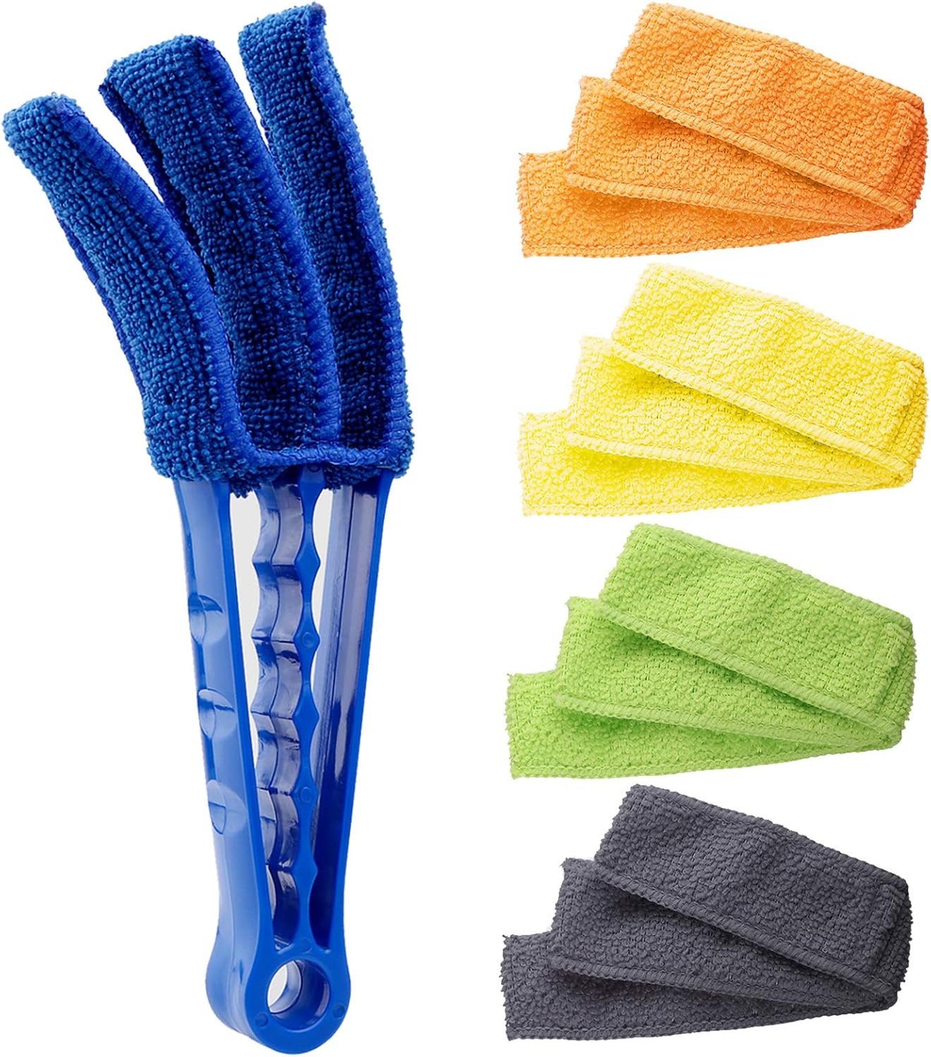 Window Blind Cleaner Duster Brush with 5 Microfiber Sleeves - Blind Cleaner Tools for Window Shutters Blind Air Conditioner Jalousie Dust - Image 1