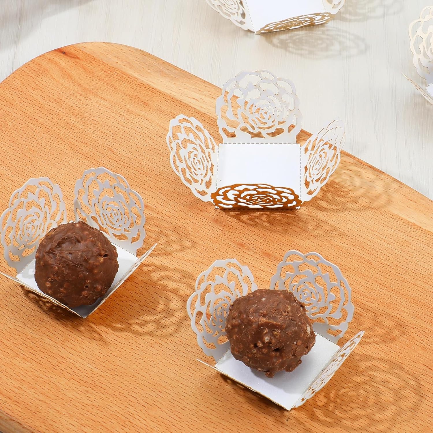 50PCS Gold Truffle Wrapper Cupcake Liners,Truffles Chocolate Candy Cups Cupcake Wrappers For Chocolate Muffin Birthday Decoration - Image 5