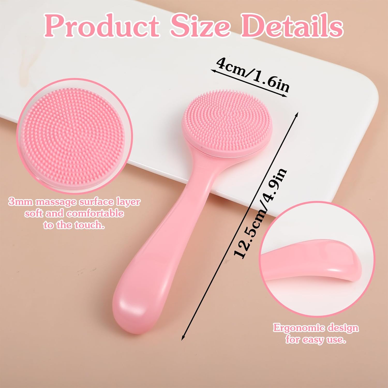 4 Pcs Silicone Face Brush Manual Facial Cleansing Brush, Soft Face Scrubber Waterproof Exfoliating Brushes, Silicone Cleaning Scrubber Exfoliator Cleanser for Women Blackheads Makeup Residues Removal - Image 1
