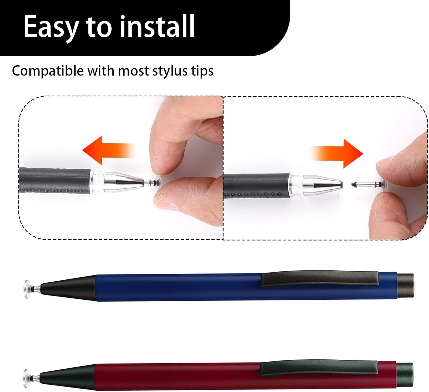 24 Pcs Stylus Tips Replacement Tips Only, Stylus Pen Tip Replacement High Precision Replaceable Pen Disc Tops Universal Round Shape Penpoint for Mobile Phones and Tablet PC Touch Screen Devices - Image 4