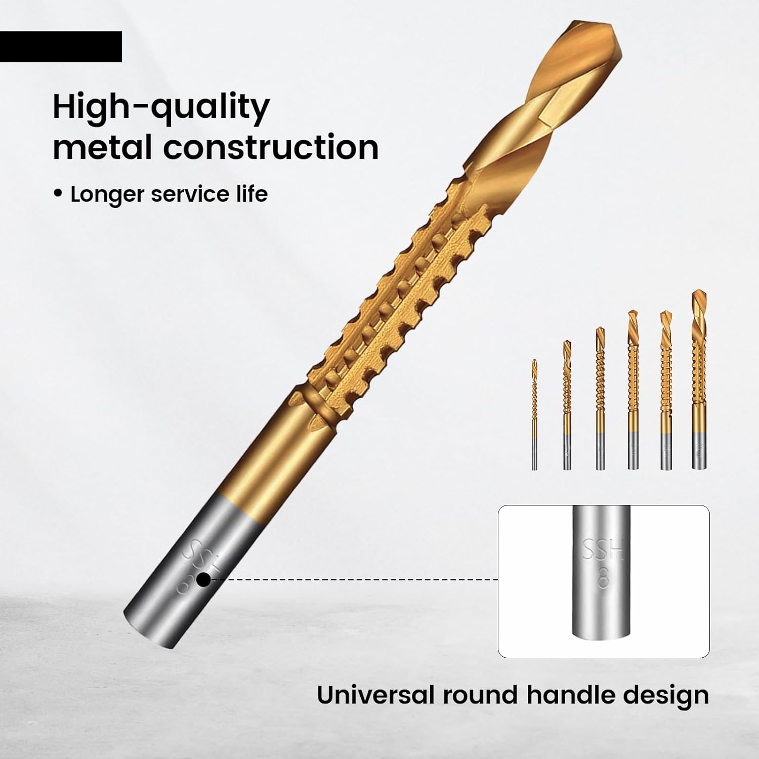 6 Pack Titanium Drill Bit Set, 3-8mm Serrated Side Cutting Drill Bit, Titanium Serrated Cutting Bits, Woodworking Tools, Hole Holesaw Tool for Plastic Metal Wood Hole - Image 5
