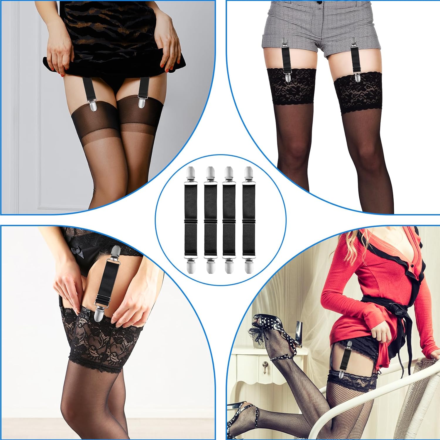 Vin Beauty 4 Pcs Adjustable Elastic Boot Straps Pant Leg Straps Elastic Adjustable Cowboy Boot Strap Clamp for Pants for Women and Men Riding Motorcycle Mitten Pants - Image 5