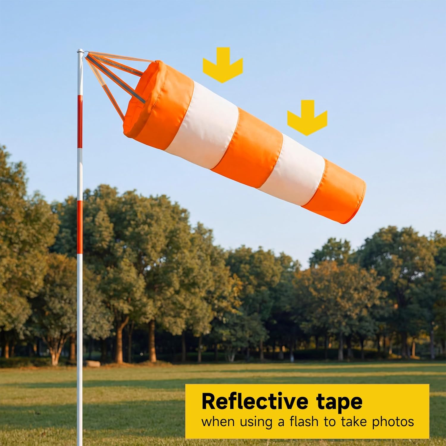 Wind Socks for Outside, 30 Inch Heavy Duty Windsock Waterproof Rip-Stop Hanging Windsocks Wind Sock Direction Indicators with Reflective Belt for Flags Outdoors Airport Farm Park Yard - Image 2