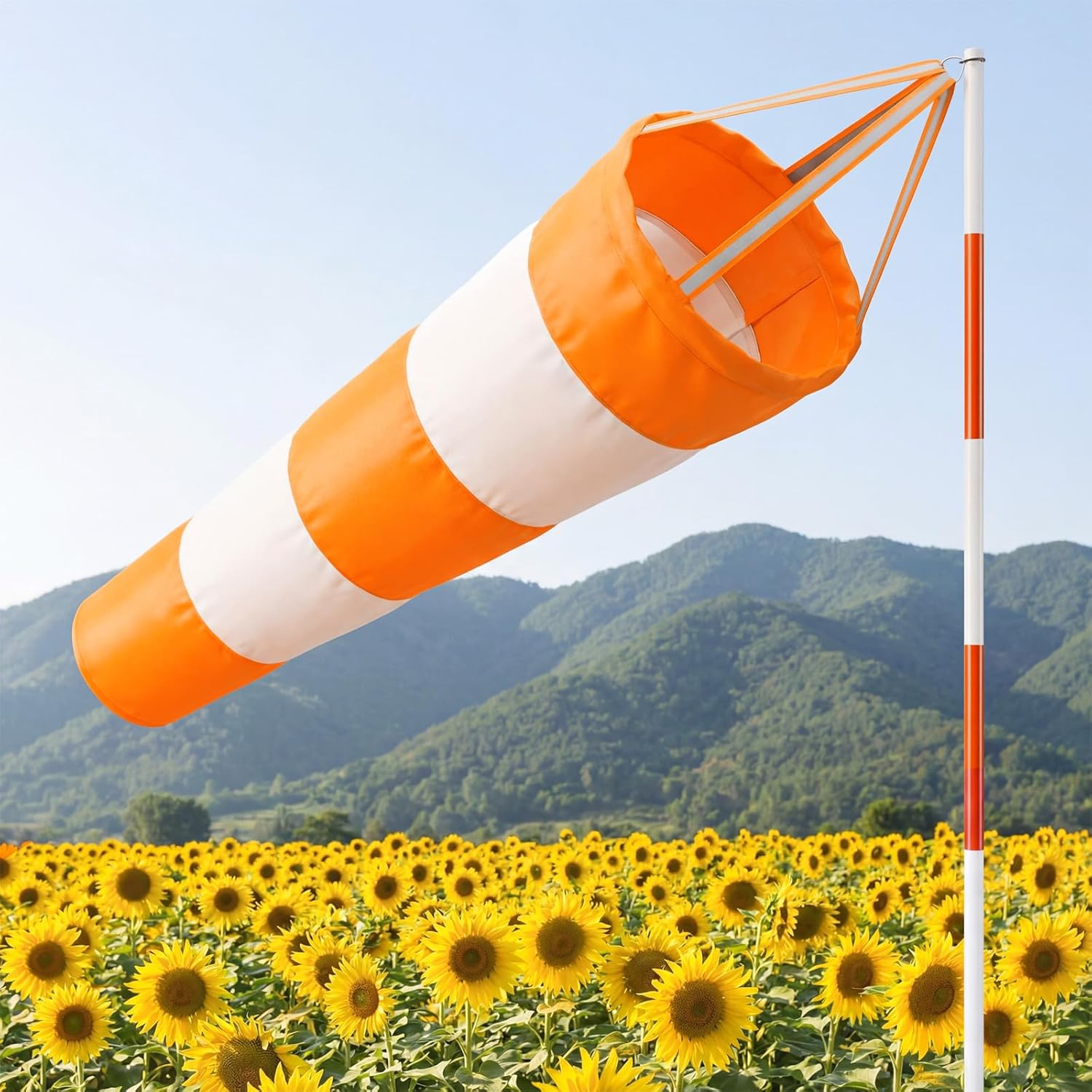 Wind Socks for Outside, 30 Inch Heavy Duty Windsock Waterproof Rip-Stop Hanging Windsocks Wind Sock Direction Indicators with Reflective Belt for Flags Outdoors Airport Farm Park Yard - Image 4