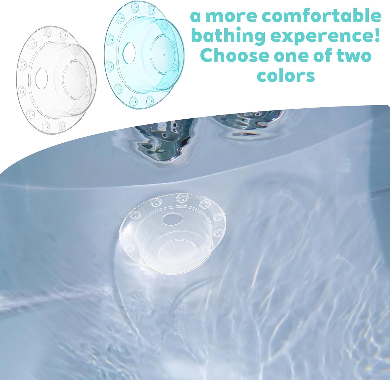 2 Pcs Bathtub Overflow Drain Cover Bathtub Stoppers 6.1 Inch Transparent & Green PVC Tub Overflow Drain Cover Plug for Deep Water Bath, Universal Fit for Tub Drains Hole - Image 2