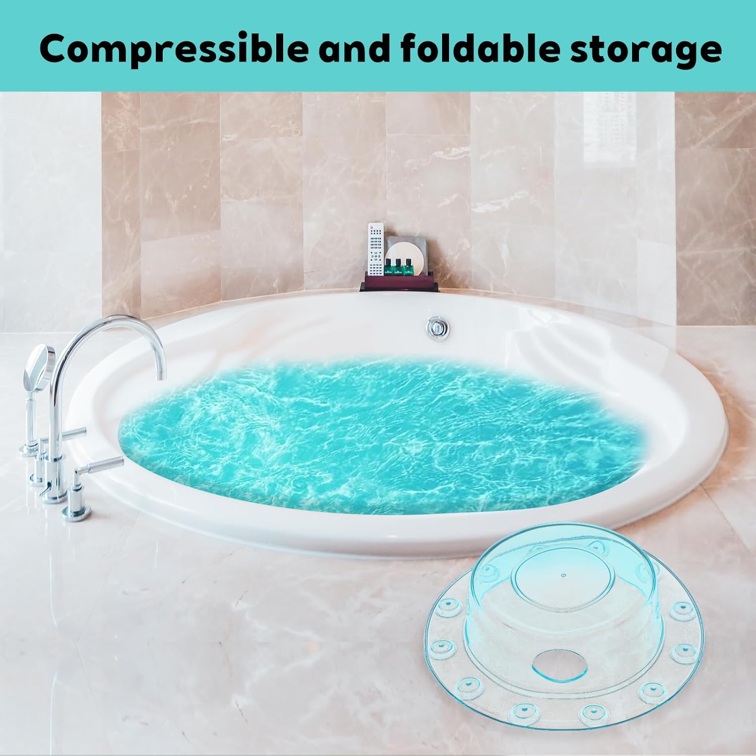 2 Pcs Bathtub Overflow Drain Cover Bathtub Stoppers 6.1 Inch Transparent & Green PVC Tub Overflow Drain Cover Plug for Deep Water Bath, Universal Fit for Tub Drains Hole - Image 5
