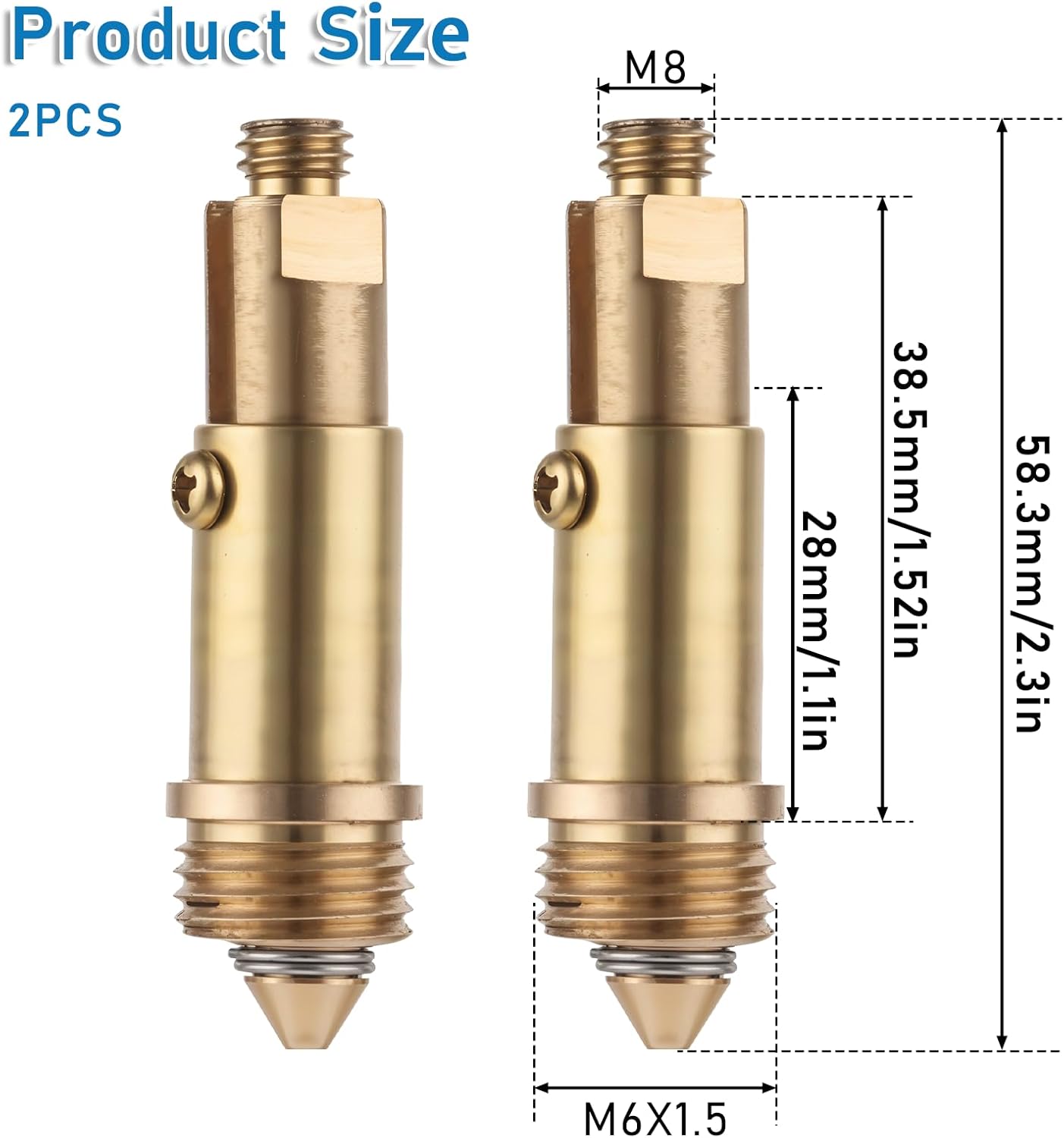 2 Pcs Basin Sink Clicker Pop Up Tub Drain Stopper Sink Pop Up Stopper Pop Up Bolt Basin Bath Sink Drain Click Clack Replacement Plug Bolt Spring Brass Push Spring Plug for Most Sink Tub Basin Drain - Image 1