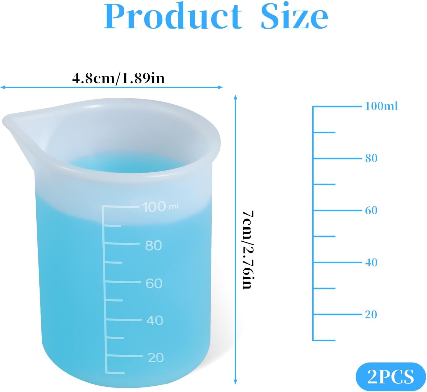 2Pcs Silicone Laundry Detergent Cup, Laundry Detergent Measuring Cup, Silicone Dispenser Cups Reusable for Liquid Flexible Washable Liquid Measuring Cups for Home, Dormitory, Hotel - Image 1