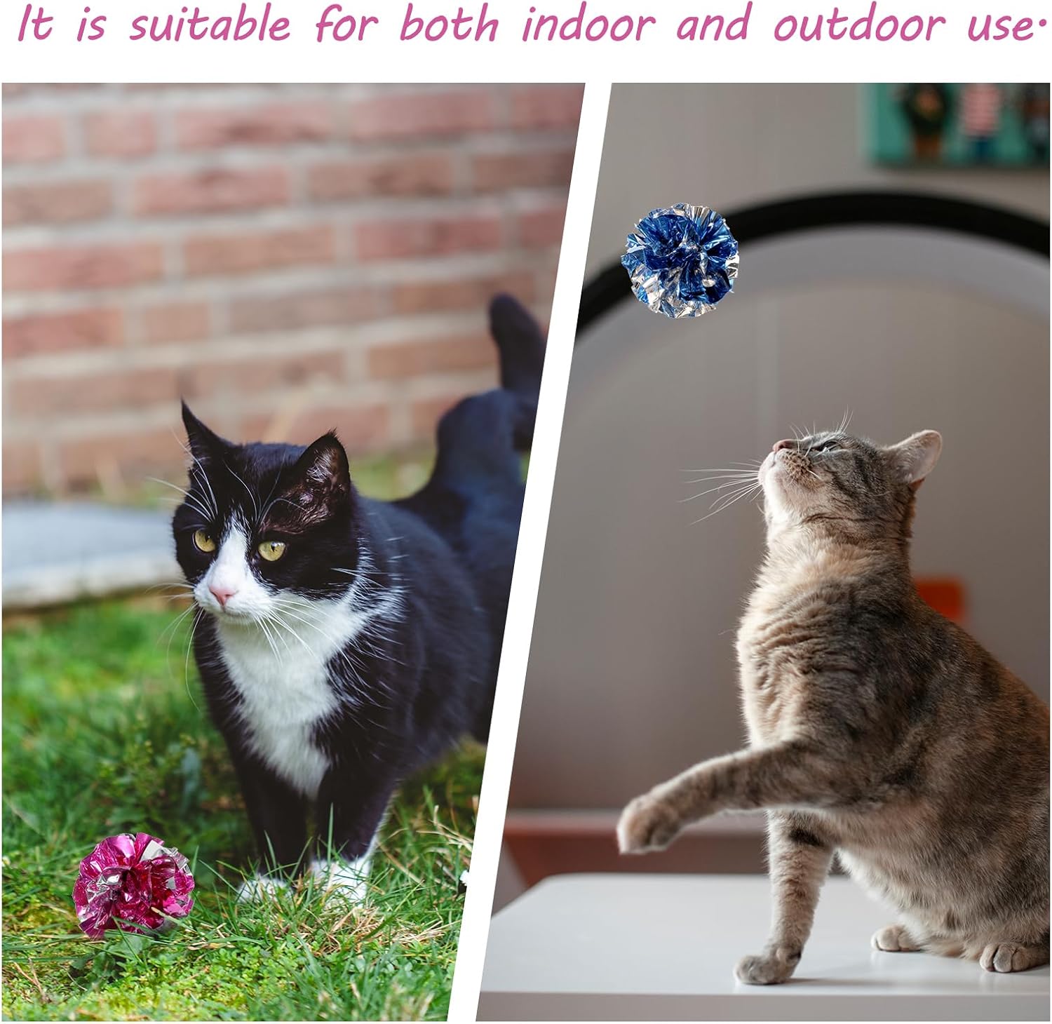 Vin Beauty 30 Pcs Cat Crinkle Balls Toy 2.36 Inch Interactive Crinkle Balls for Cats, Colorful Chew and Chase Training Activity Cat Toys for Indoor Kittens to Keep Fit Active - Image 4