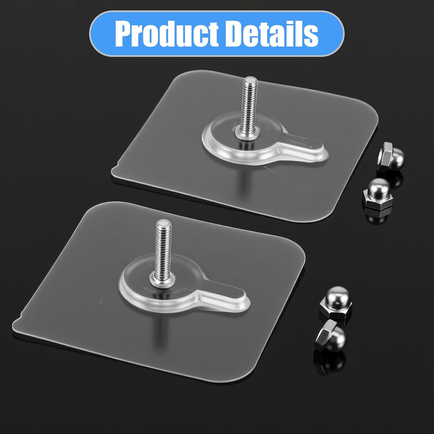 20 PCS Quick Stick Studs for Hanging Adhesive Wall Hooks Wall Hangers Self Adhesive Hooks Without Nails Screw Free Sticker, Seamless Screws for Mount, Reusable for Kitchen, Bathroom, Home, Office - Image 2
