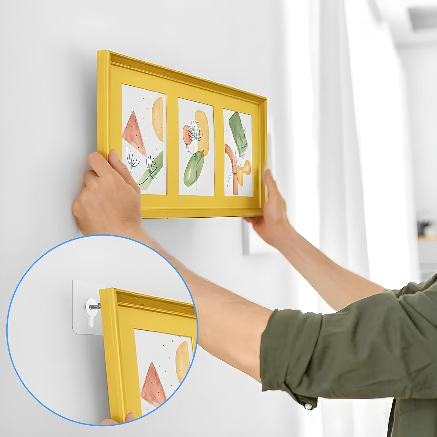 20 PCS Quick Stick Studs for Hanging Adhesive Wall Hooks Wall Hangers Self Adhesive Hooks Without Nails Screw Free Sticker, Seamless Screws for Mount, Reusable for Kitchen, Bathroom, Home, Office - Image 4
