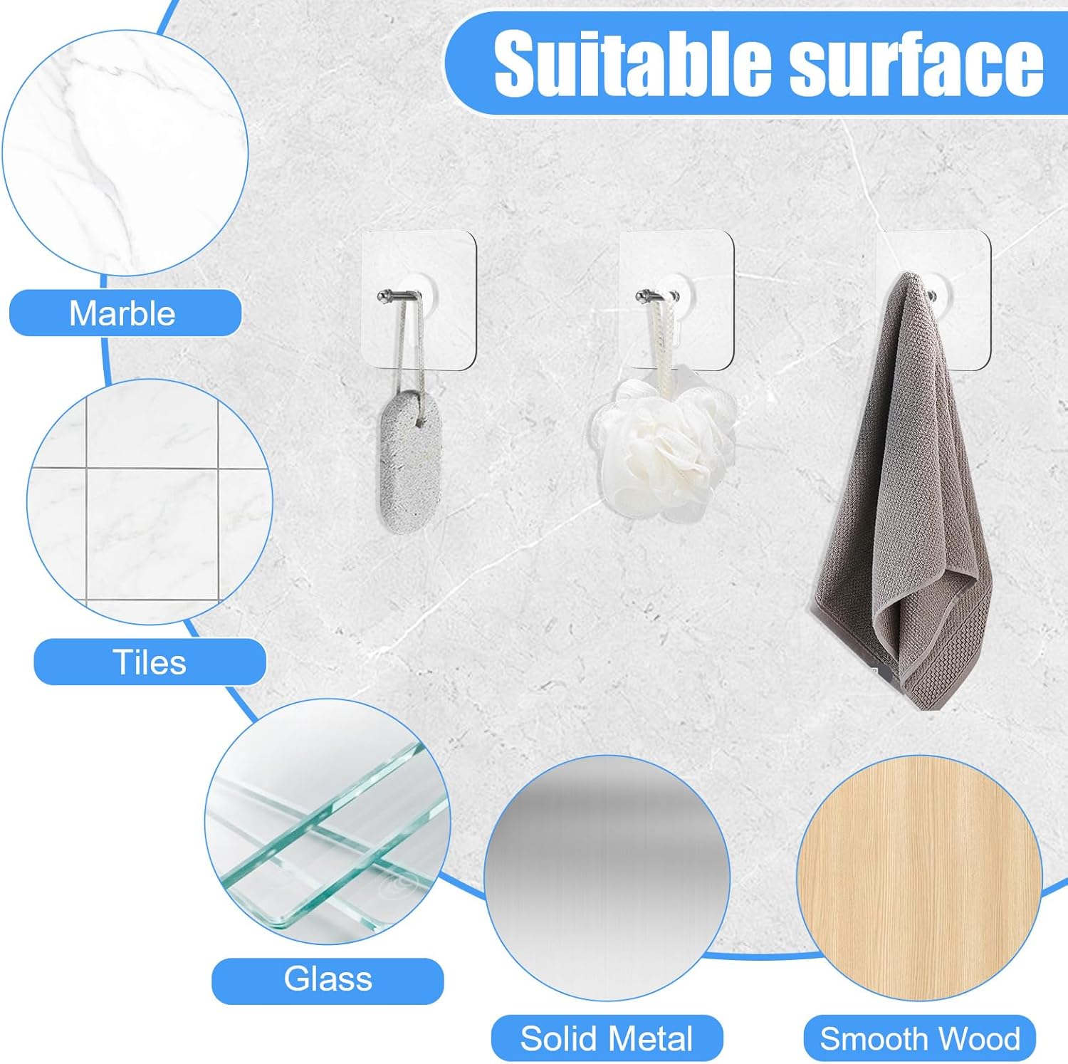 20 PCS Quick Stick Studs for Hanging Adhesive Wall Hooks Wall Hangers Self Adhesive Hooks Without Nails Screw Free Sticker, Seamless Screws for Mount, Reusable for Kitchen, Bathroom, Home, Office - Image 5