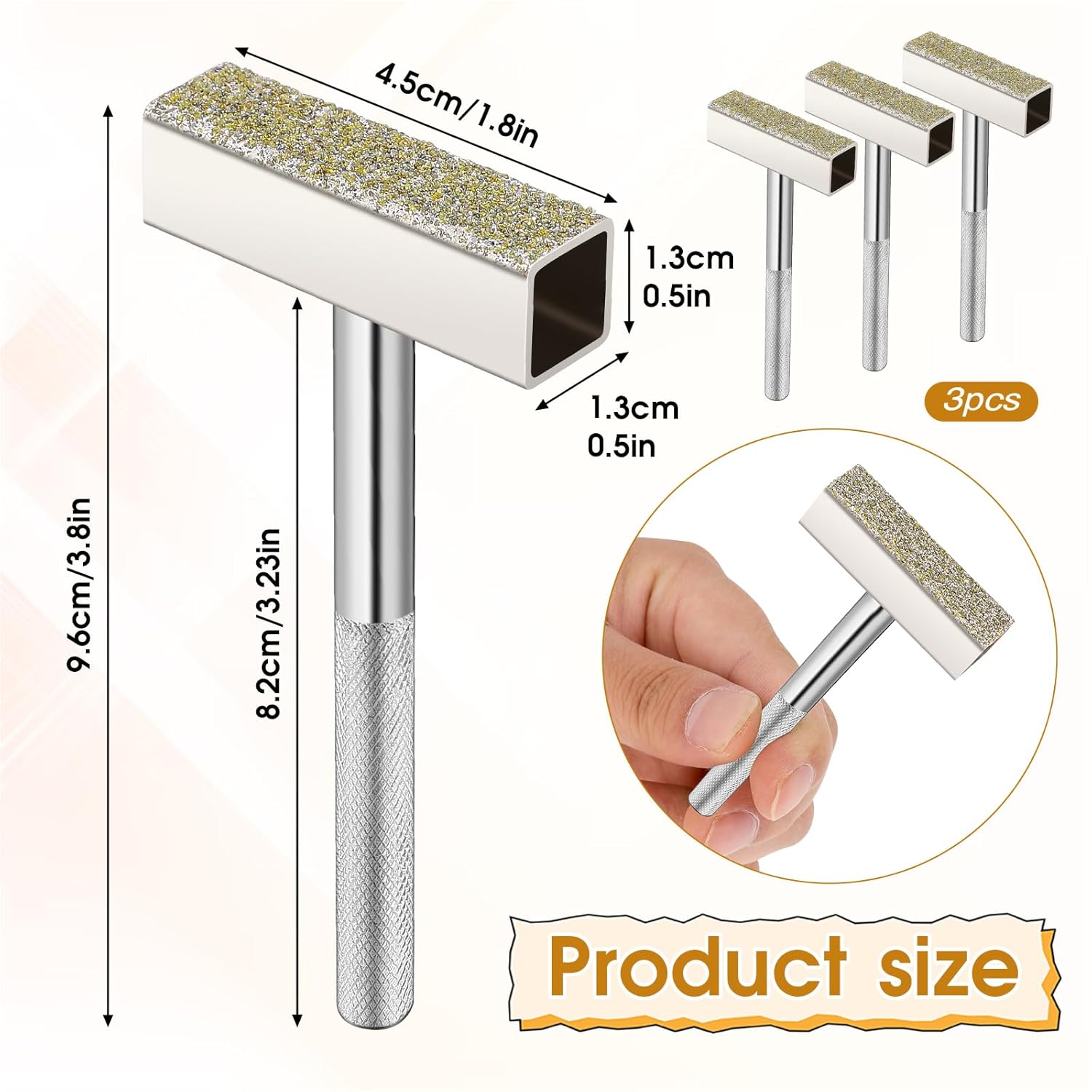3 Pcs Grinding Wheel Dresser Grinding Wheel Dressing Tool Diamond Wheels Stone Dresser with Flat Diamond Coated Surface for Restore Bench Grinder Truing Deburring Wheels Silver - Image 1