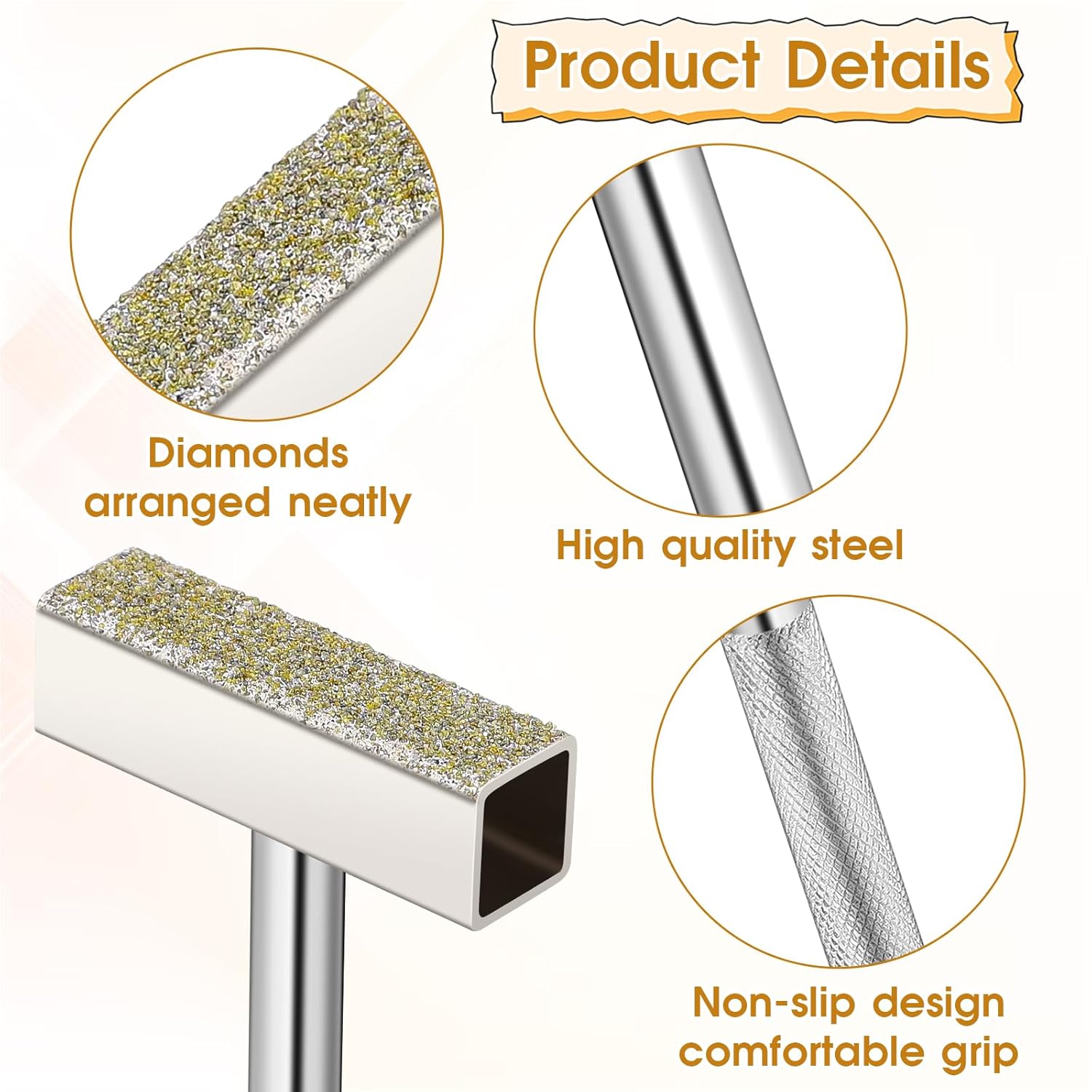 3 Pcs Grinding Wheel Dresser Grinding Wheel Dressing Tool Diamond Wheels Stone Dresser with Flat Diamond Coated Surface for Restore Bench Grinder Truing Deburring Wheels Silver - Image 2