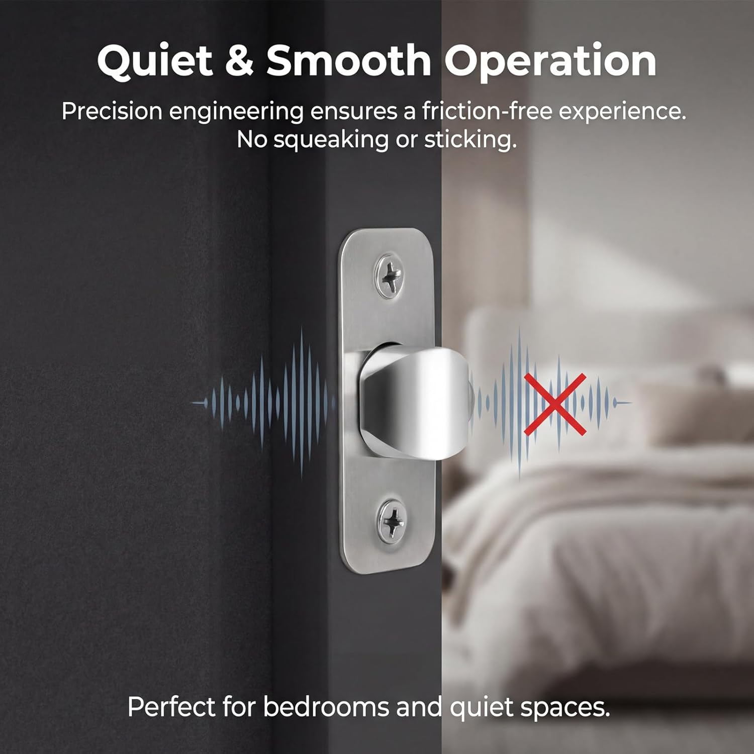 Adjustable Deadlatch 2-3/8''(60mm) or 2-3/4''(70mm), Adjustable Door Latch Entry Door Lock 45° Turning Angle Replacement Part Latch and Strike with Dust Box, Universal Smart Doors Lock Deadlatch - Image 4