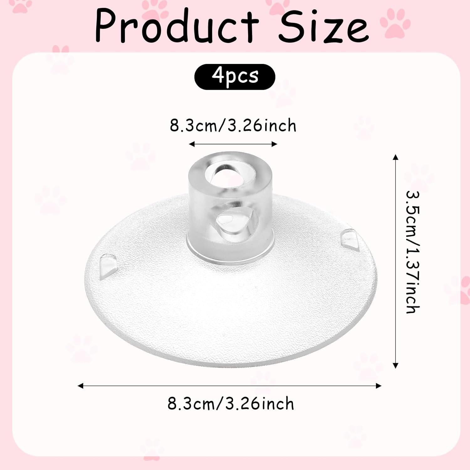 4 PCS Window Perch Suction Cup Large Replacement Clear PVC Sucker Pads Powerful Suction Cups for Cat Window Bed Seat Hammocks - Image 1
