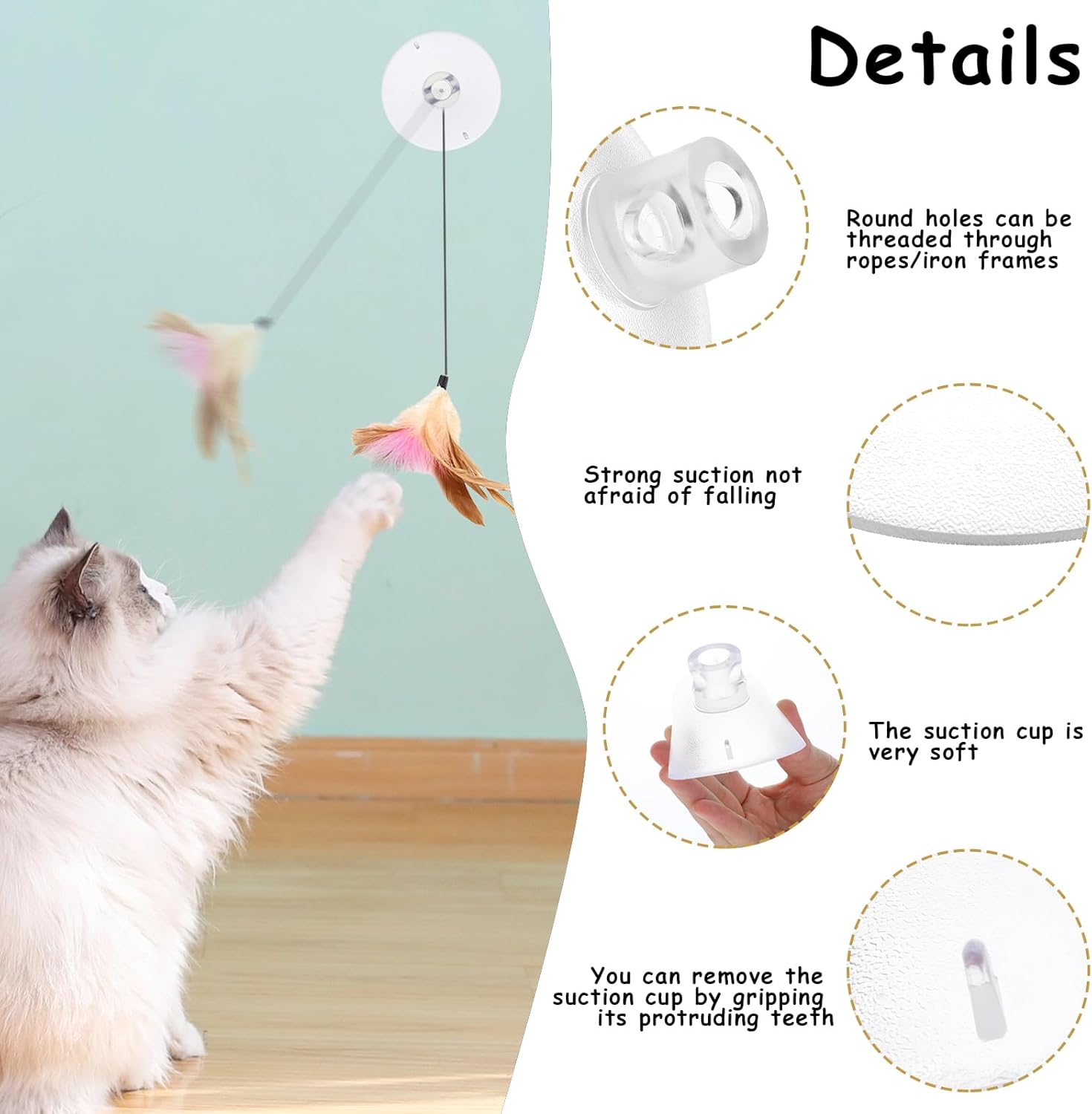 4 PCS Window Perch Suction Cup Large Replacement Clear PVC Sucker Pads Powerful Suction Cups for Cat Window Bed Seat Hammocks - Image 2