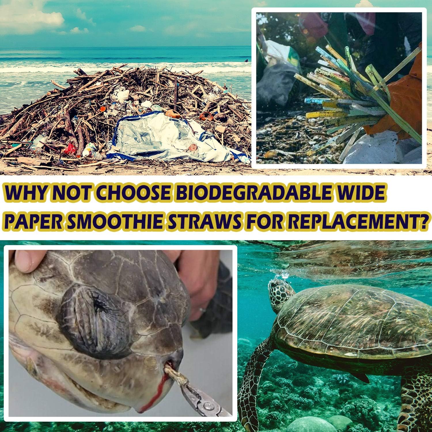 100 Pack, Extra Wide Paper Smoothie, Boba Straws - 10 mm Wide Biodegradable Straws for Bubble Tea (Tapioca, Boba Pearls), Milkshakes, Jumbo Drinks - Shower, Wedding Party Supplies Decorations - Image 2