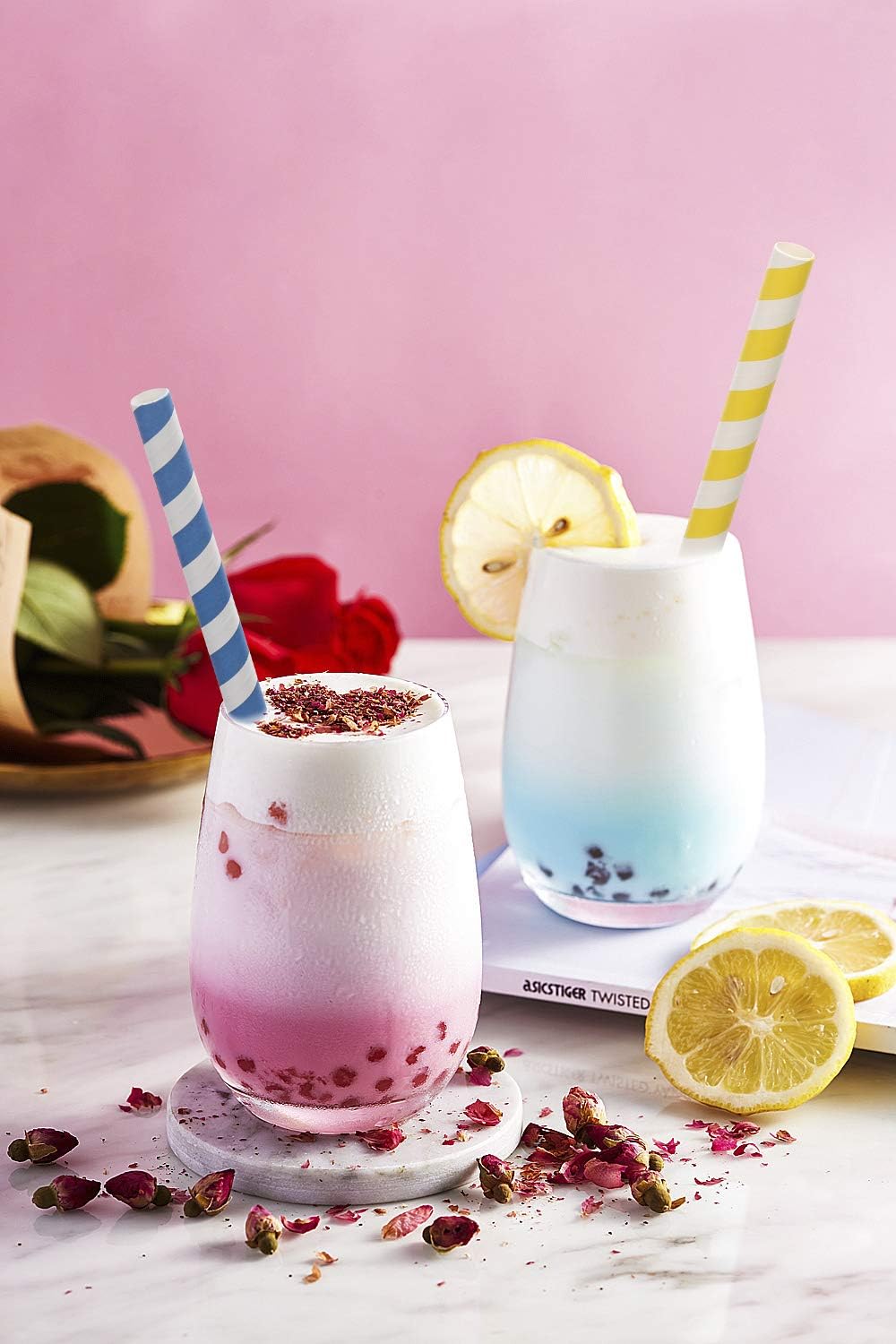 100 Pack, Extra Wide Paper Smoothie, Boba Straws - 10 mm Wide Biodegradable Straws for Bubble Tea (Tapioca, Boba Pearls), Milkshakes, Jumbo Drinks - Shower, Wedding Party Supplies Decorations - Image 5