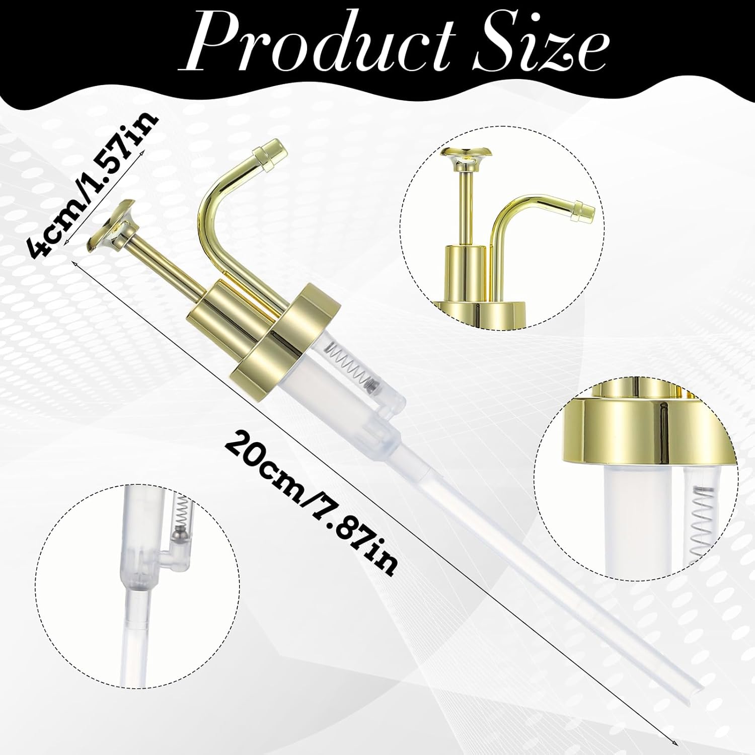 Soap and Lotion Dispenser Pump Replacement, ABS Material Gold Gloss Smooth Action Oil Can Pump Head for Wider Mouth Bottle of 1.3 in (33 mm) Thread, Rust Proof & Leak Proof for Soap Lotion Bottle - Image 1