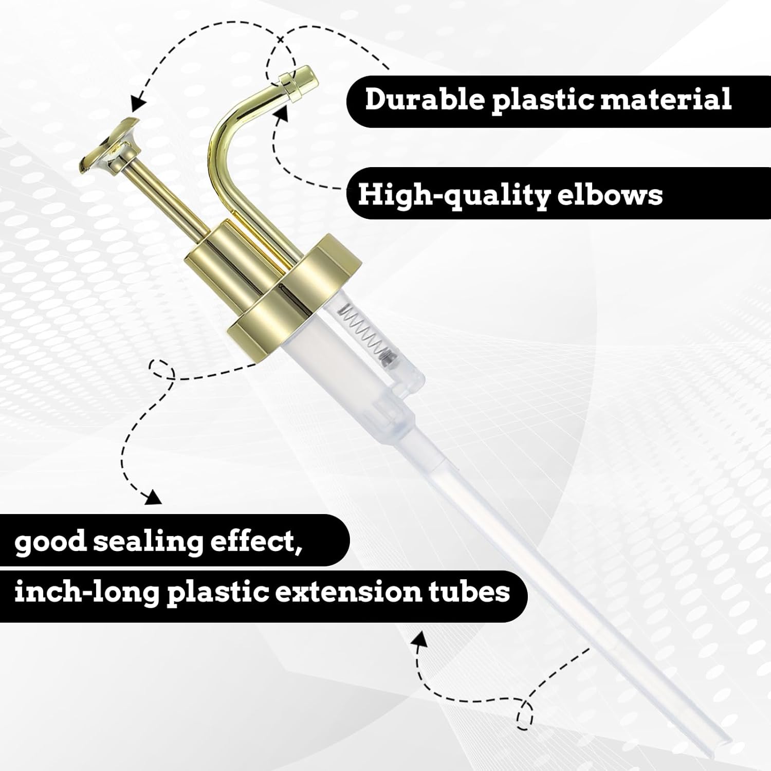 Soap and Lotion Dispenser Pump Replacement, ABS Material Gold Gloss Smooth Action Oil Can Pump Head for Wider Mouth Bottle of 1.3 in (33 mm) Thread, Rust Proof & Leak Proof for Soap Lotion Bottle - Image 2
