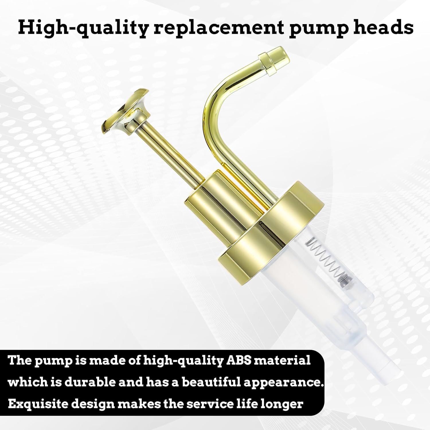 Soap and Lotion Dispenser Pump Replacement, ABS Material Gold Gloss Smooth Action Oil Can Pump Head for Wider Mouth Bottle of 1.3 in (33 mm) Thread, Rust Proof & Leak Proof for Soap Lotion Bottle - Image 3