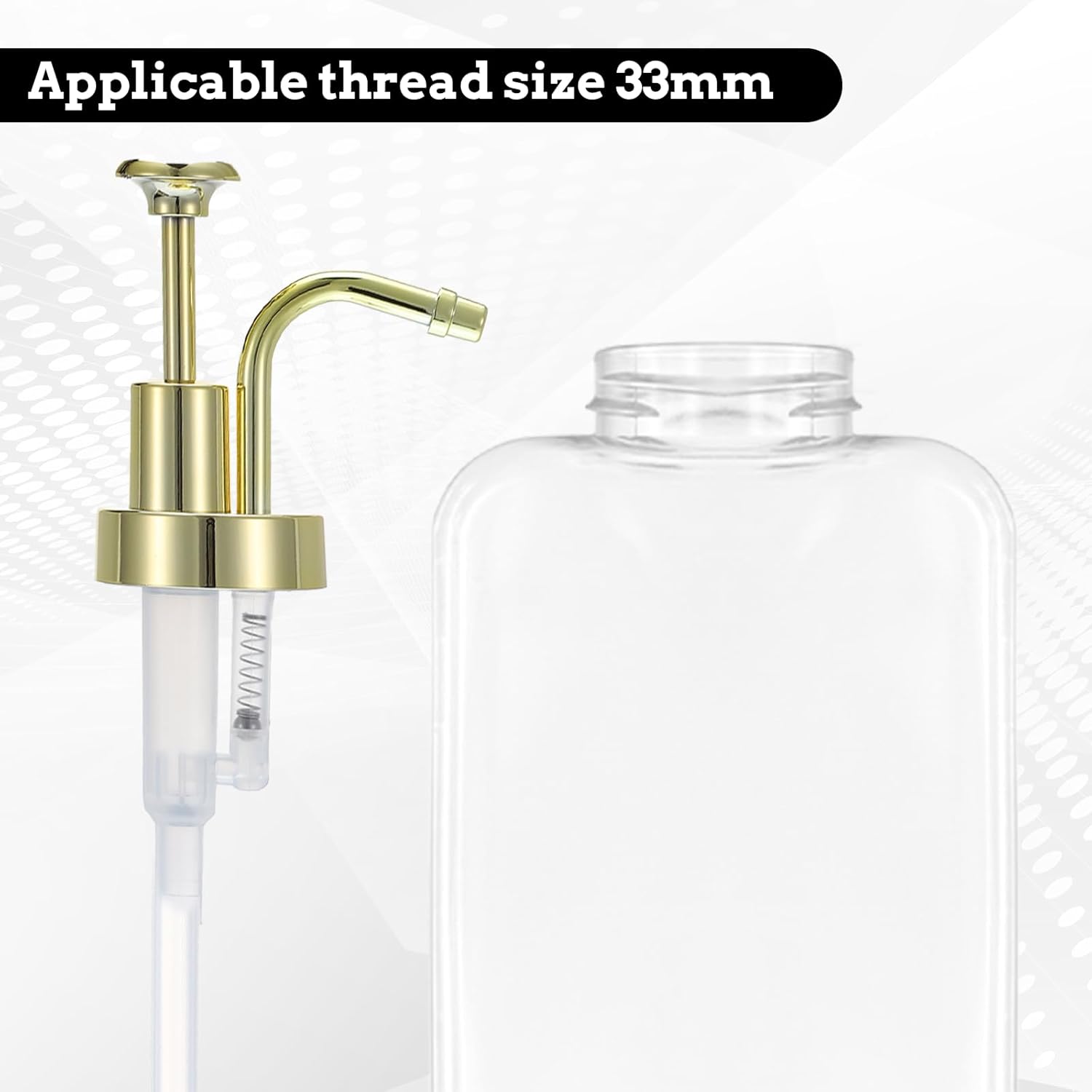 Soap and Lotion Dispenser Pump Replacement, ABS Material Gold Gloss Smooth Action Oil Can Pump Head for Wider Mouth Bottle of 1.3 in (33 mm) Thread, Rust Proof & Leak Proof for Soap Lotion Bottle - Image 5