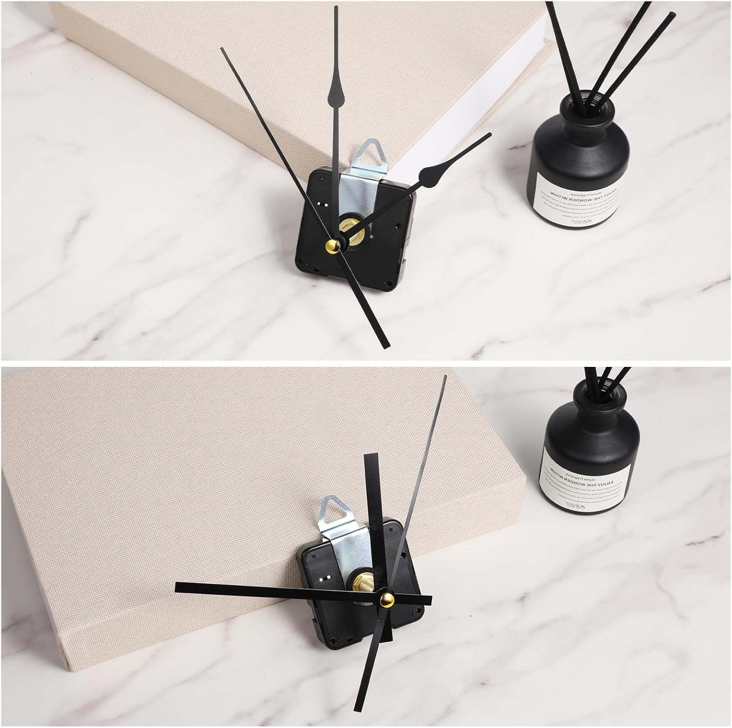 Long Shaft Clock Mechanism 31 mm Long Shaft Clock Movement Replacement, DIY Wall Clocks Movement Mechanism Clocks Repair Kit for DIY Repair with 2 Pairs Pointer Hands, Silent Sweep Seconds Movements - Image 2