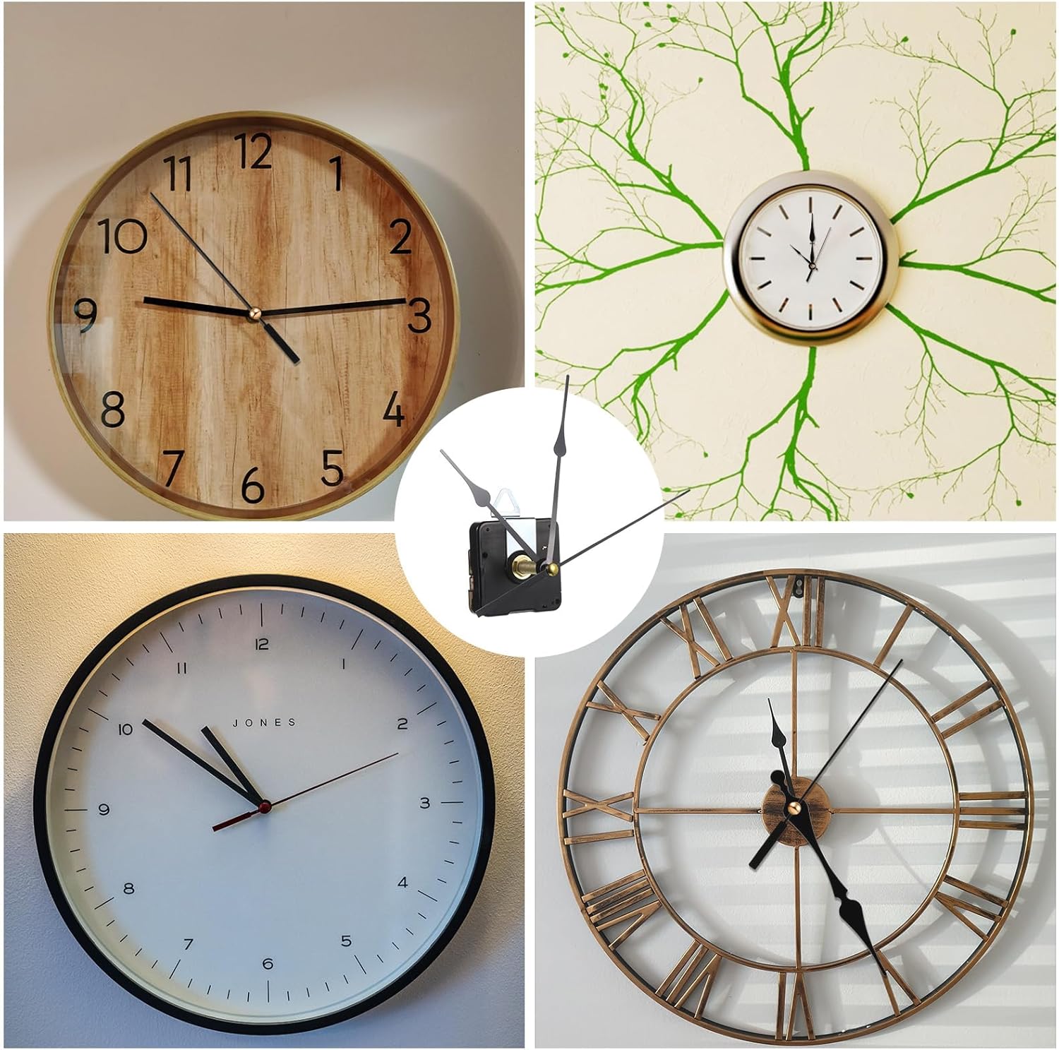 Long Shaft Clock Mechanism 31 mm Long Shaft Clock Movement Replacement, DIY Wall Clocks Movement Mechanism Clocks Repair Kit for DIY Repair with 2 Pairs Pointer Hands, Silent Sweep Seconds Movements - Image 6