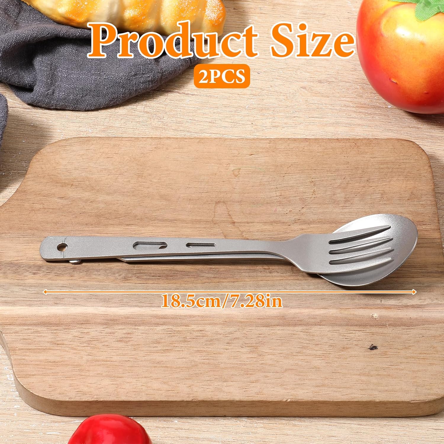 Titanium Spork Titanium Fork Spoon Set Camping Utensils, Ultralight Backpacking Utensils, Travel Cutlery Set, Heat-Resistant & Rustproof, Hiking Survival Gear - Image 1