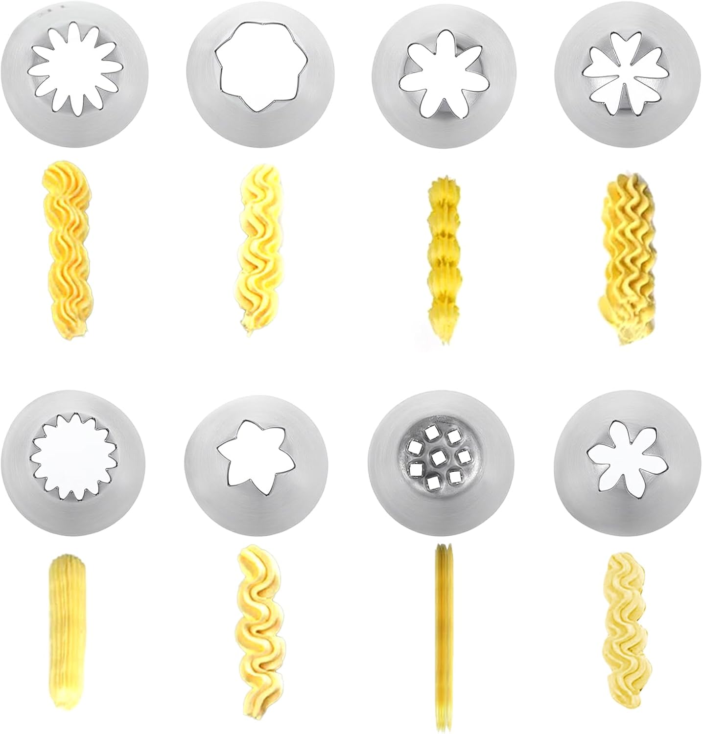 8 Pcs Large Piping Tips Set, Stainless Steel Cake Decorating Tips Set with 10pcs Piping Bag Pastry Cake Decorating Tip Baking Tools for Baking Cupcakes Decoration - Image 3