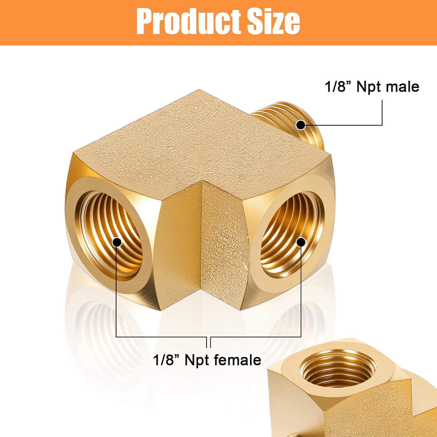 2 Pcs 1/8'' Npt Tee Barstock Street Tee Fittings 1/8