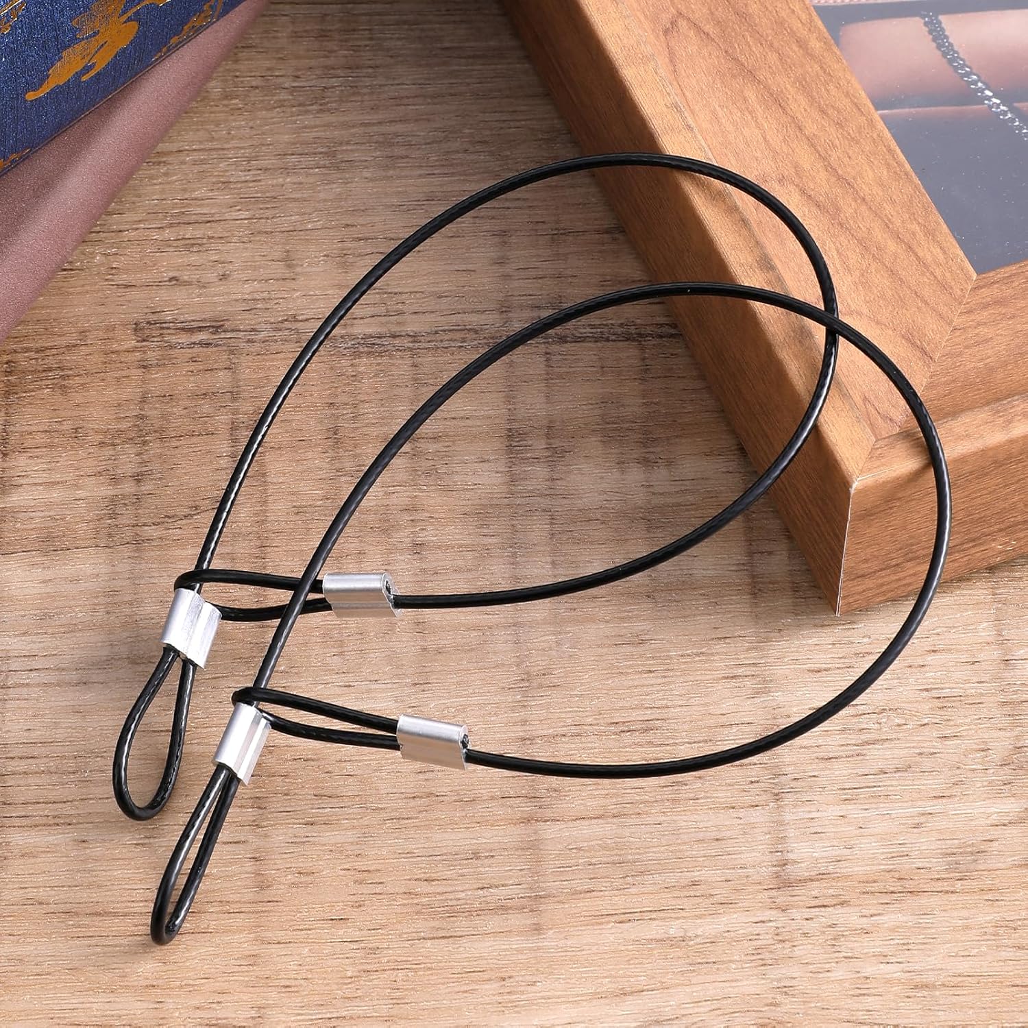10PCS Stainless Steel Cable with Loops, 12 Inch 2mm Security Cable Short Wire Lock Cable Lanyard Chain Link Lock Vinyl Coated Thin Wire Rope for Outdoor Gates, Bikes, Luggage - Image 6