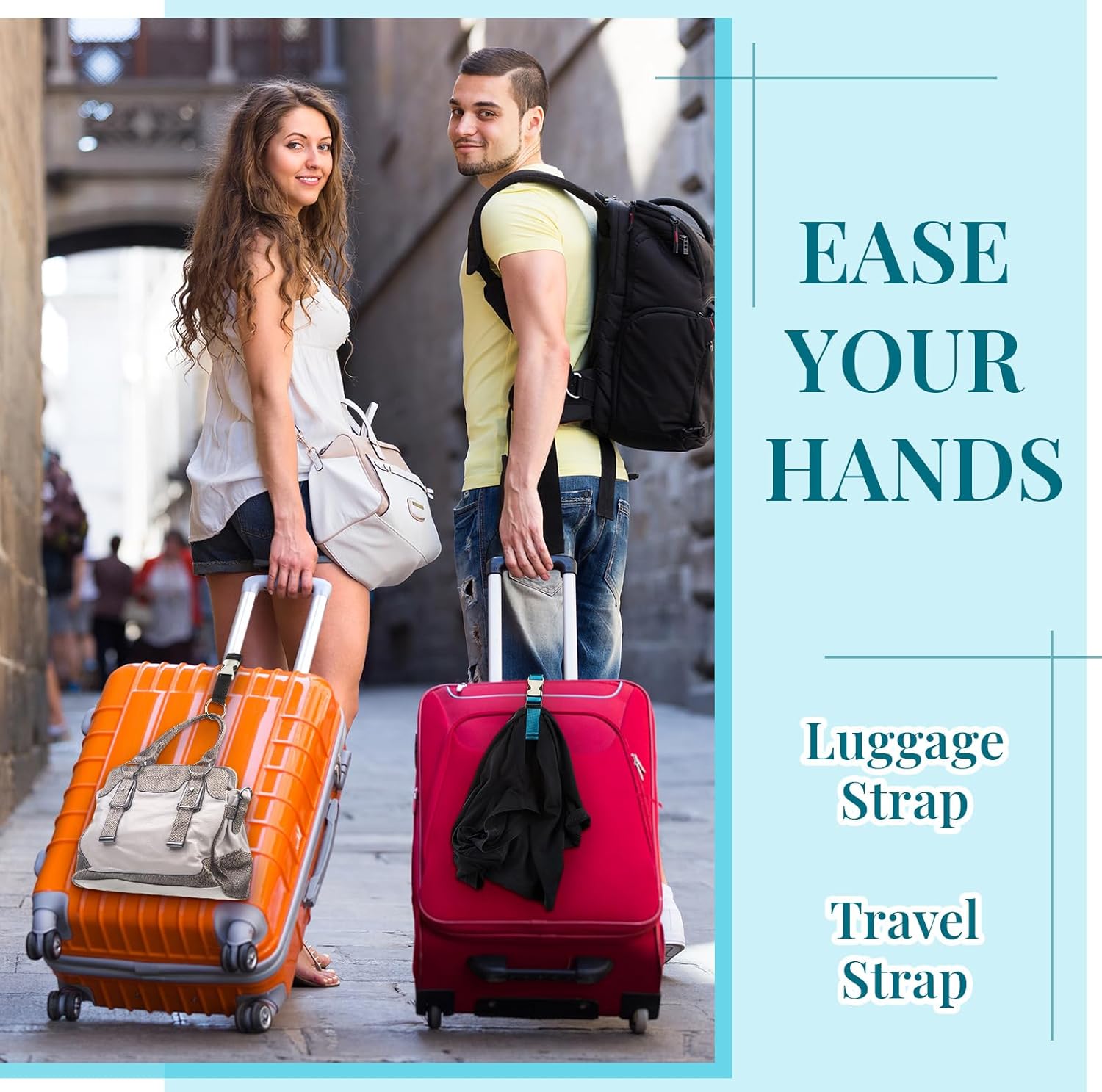 Amylove 3 Pcs Add a Bag Luggage Straps Gripper Heavy Duty Jacket Valises Strap for Travel Belt with Buckle Adjustable Baggage - Image 4