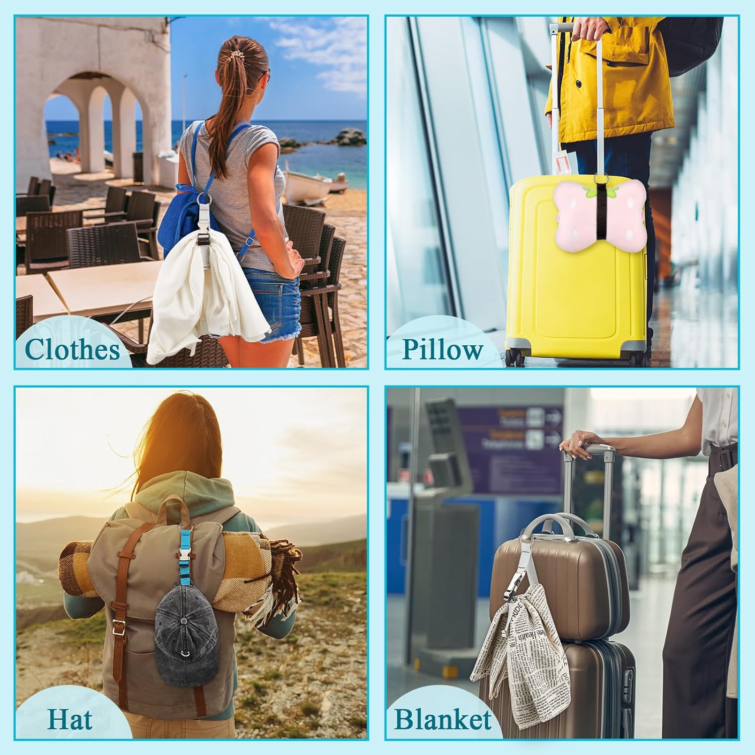 Amylove 3 Pcs Add a Bag Luggage Straps Gripper Heavy Duty Jacket Valises Strap for Travel Belt with Buckle Adjustable Baggage - Image 5